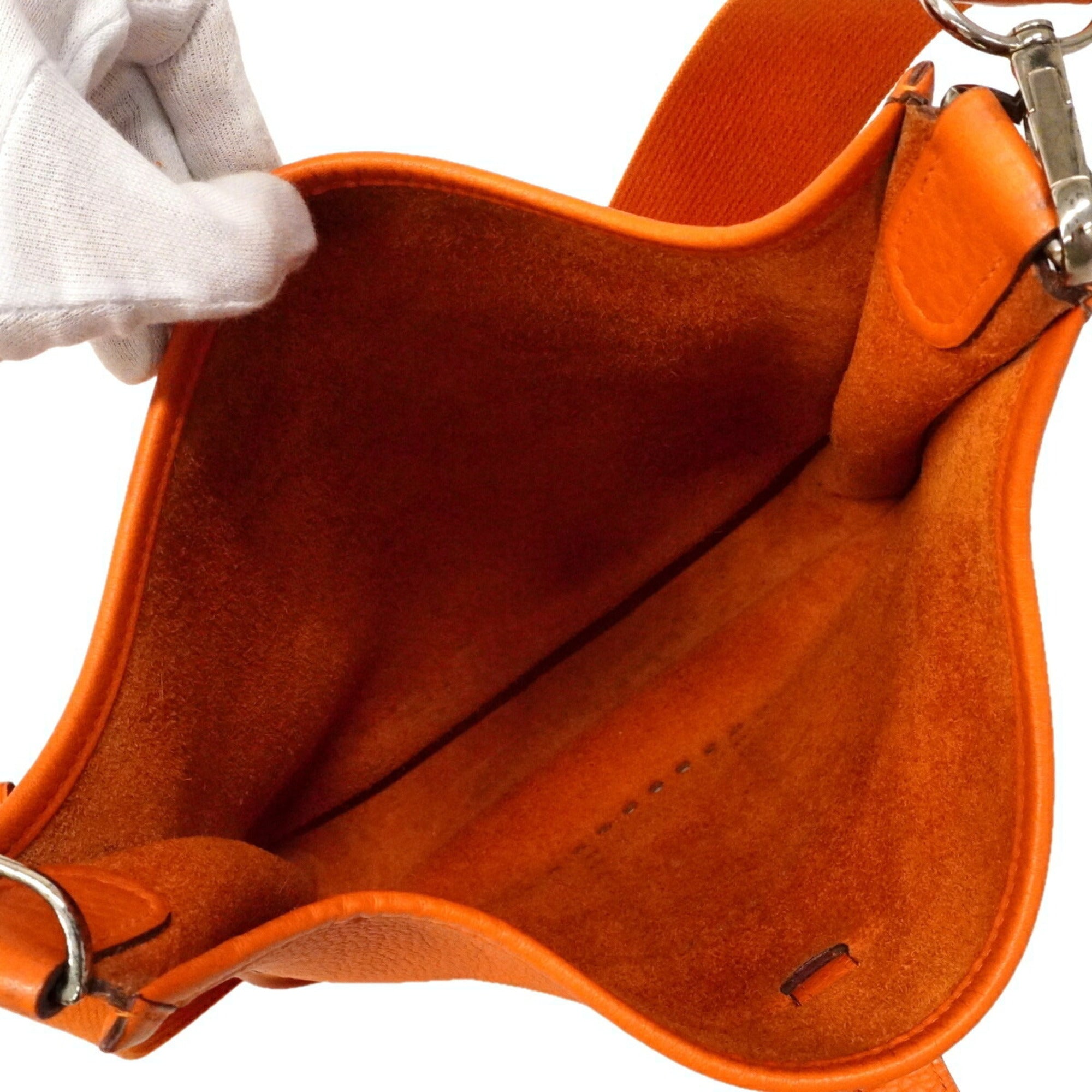 Hermes Silver Taurillon Clemence Leather Shoulder Bag (Pre-Owned)