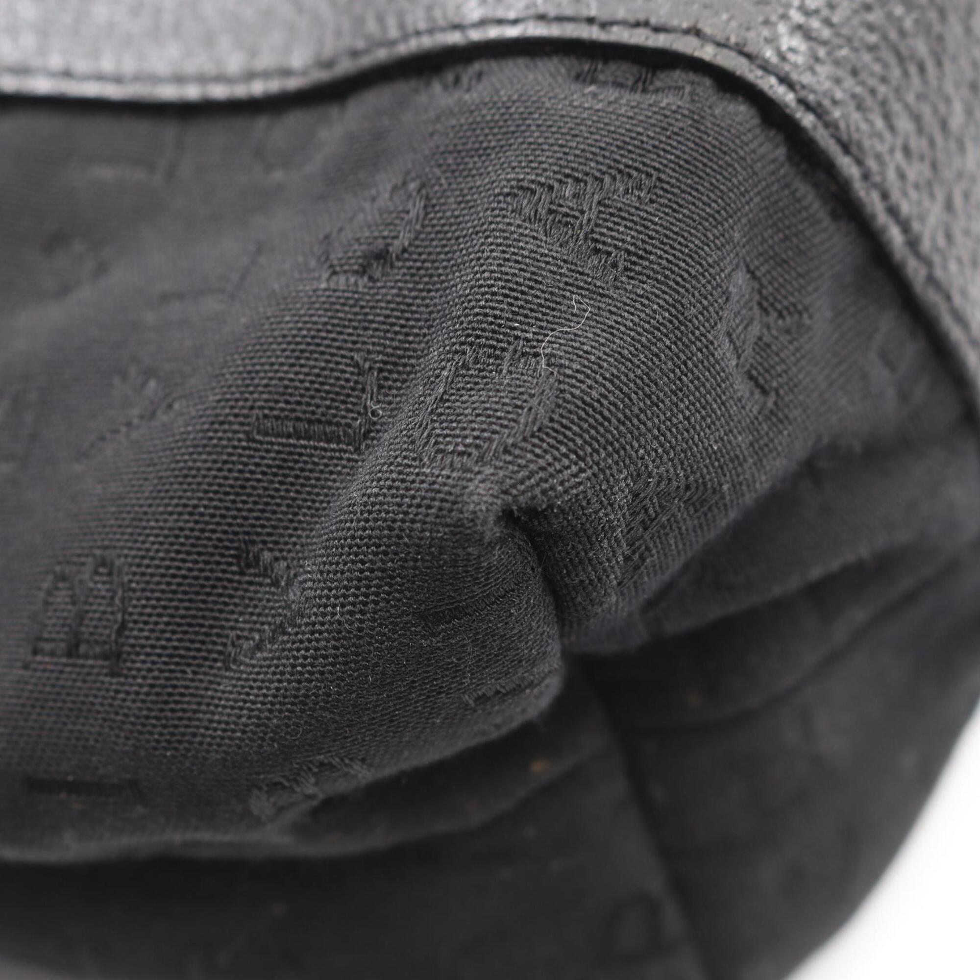 Bvlgari Black Canvas Leather Handbag Pouch (Pre-Owned)
