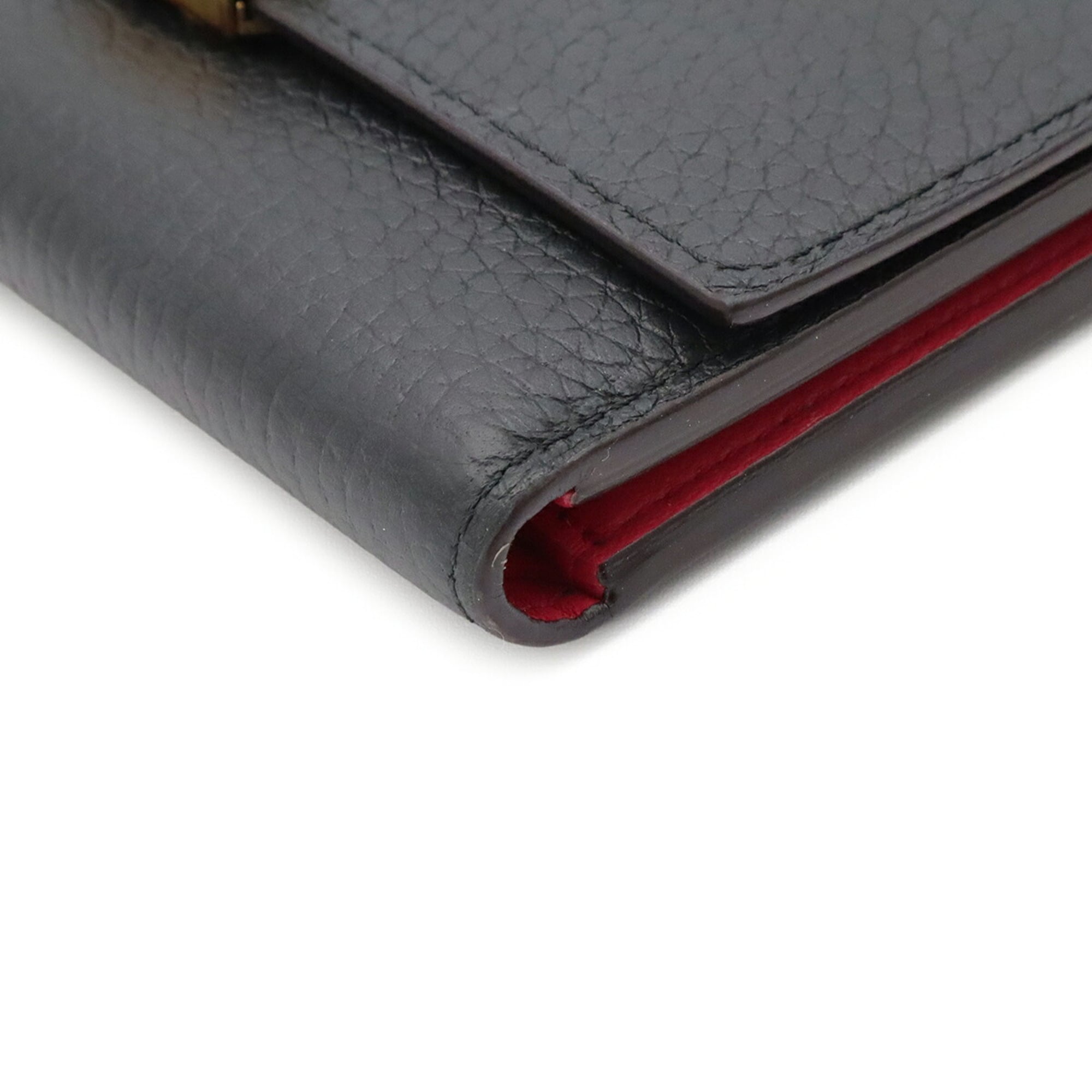 Louis Vuitton Black Hot Pink Noir Leather Wallet (Tri-Fold) (Pre-Owned)