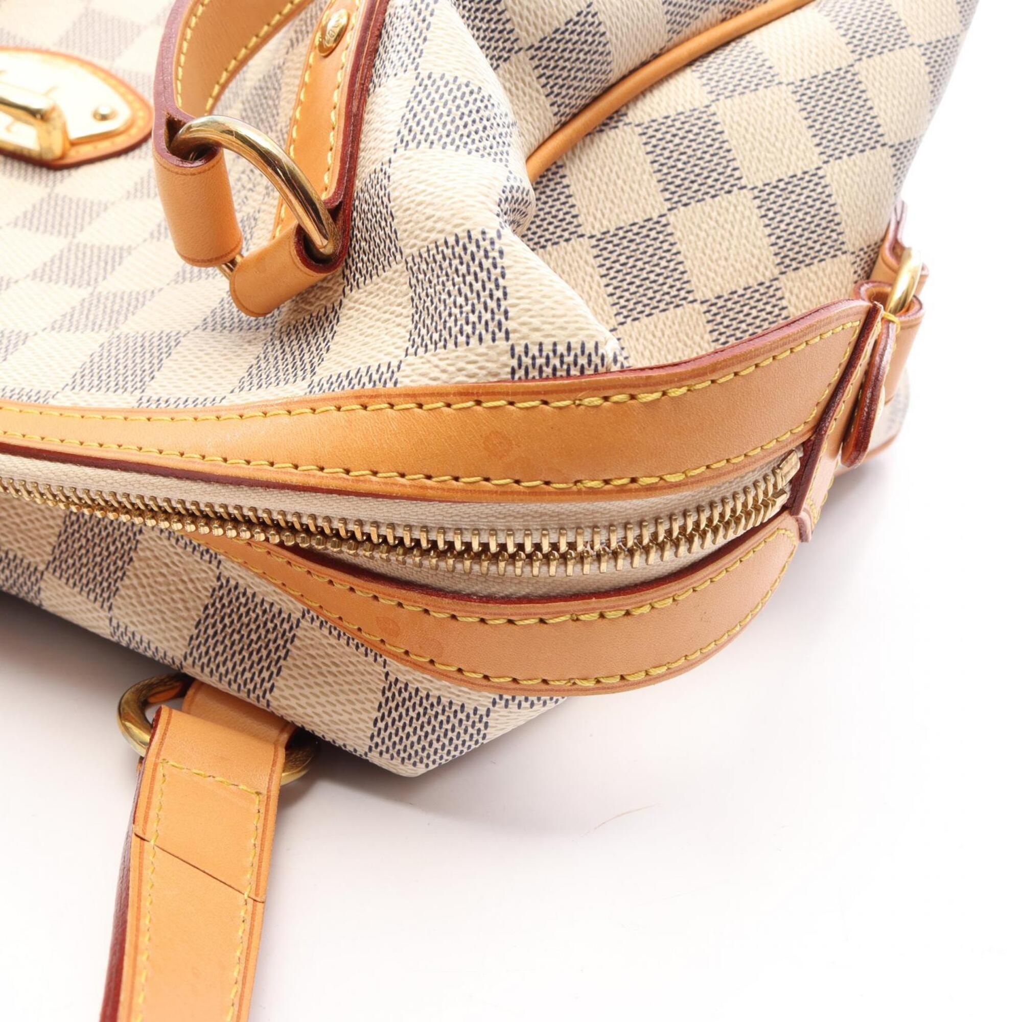Louis Vuitton White Coated Canvas Leather Handbag Shoulder Bag (Pre-Owned)
