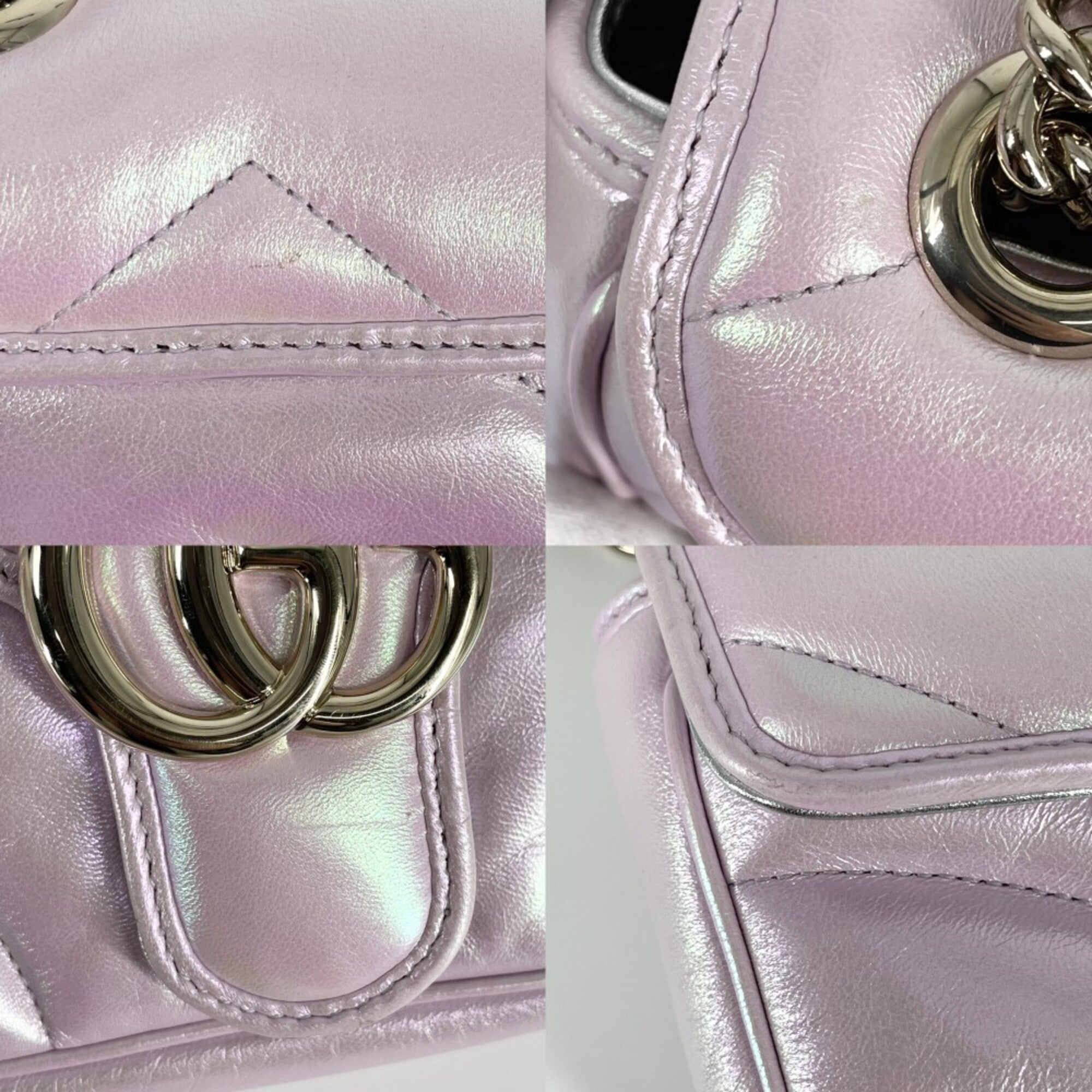 Gucci Aurora Pink Leather Shoulder Bag (Pre-Owned)