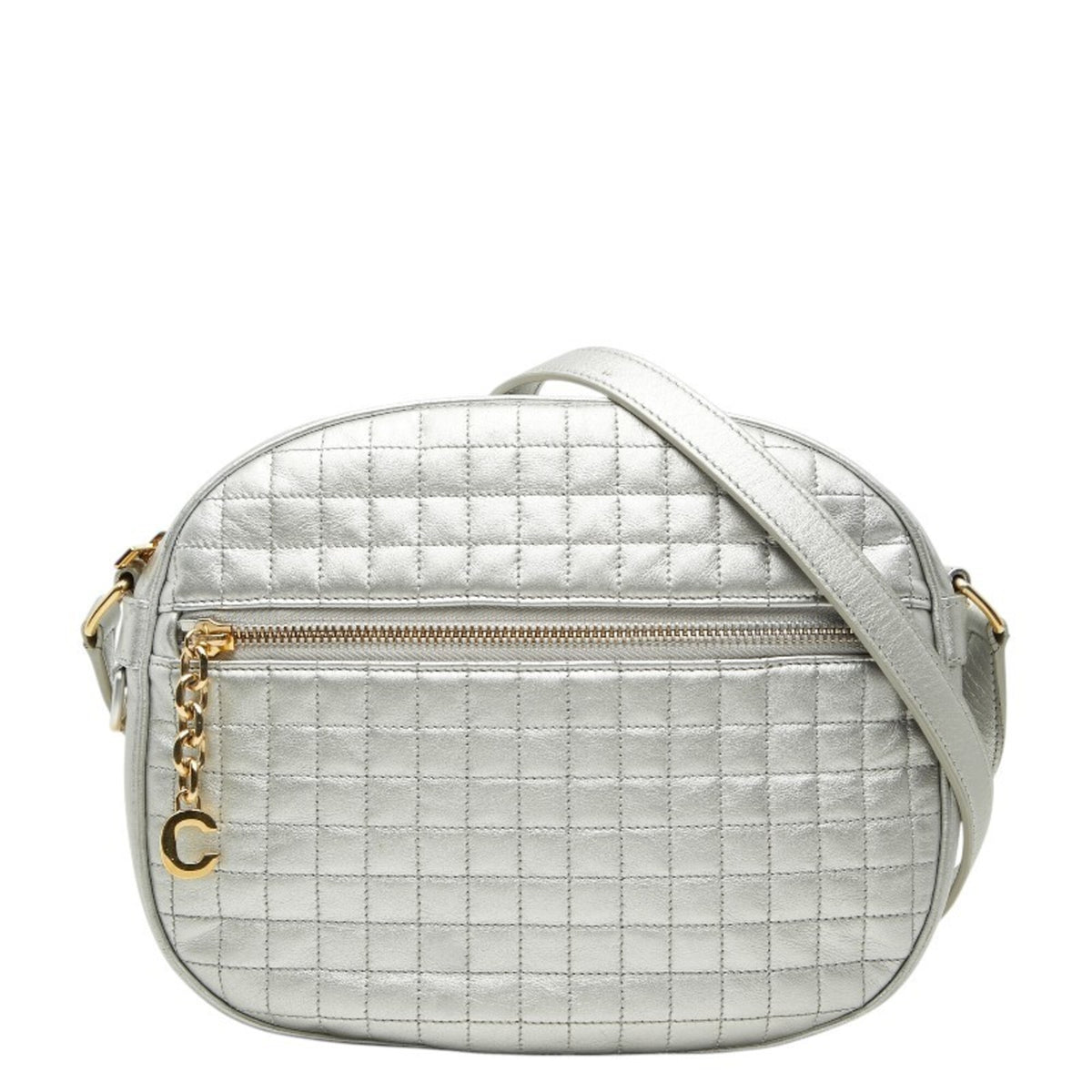 Celine Silver Leather Shoulder Bag (Pre-Owned)