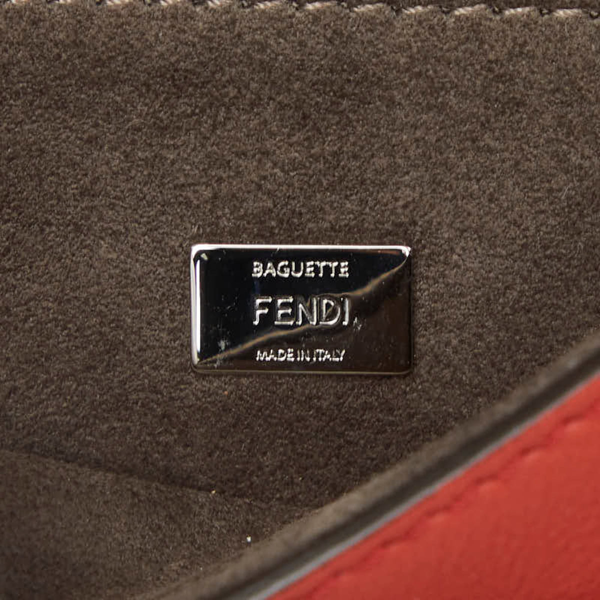 Fendi Red Color Leather Handbag Shoulder Bag (Pre-Owned)