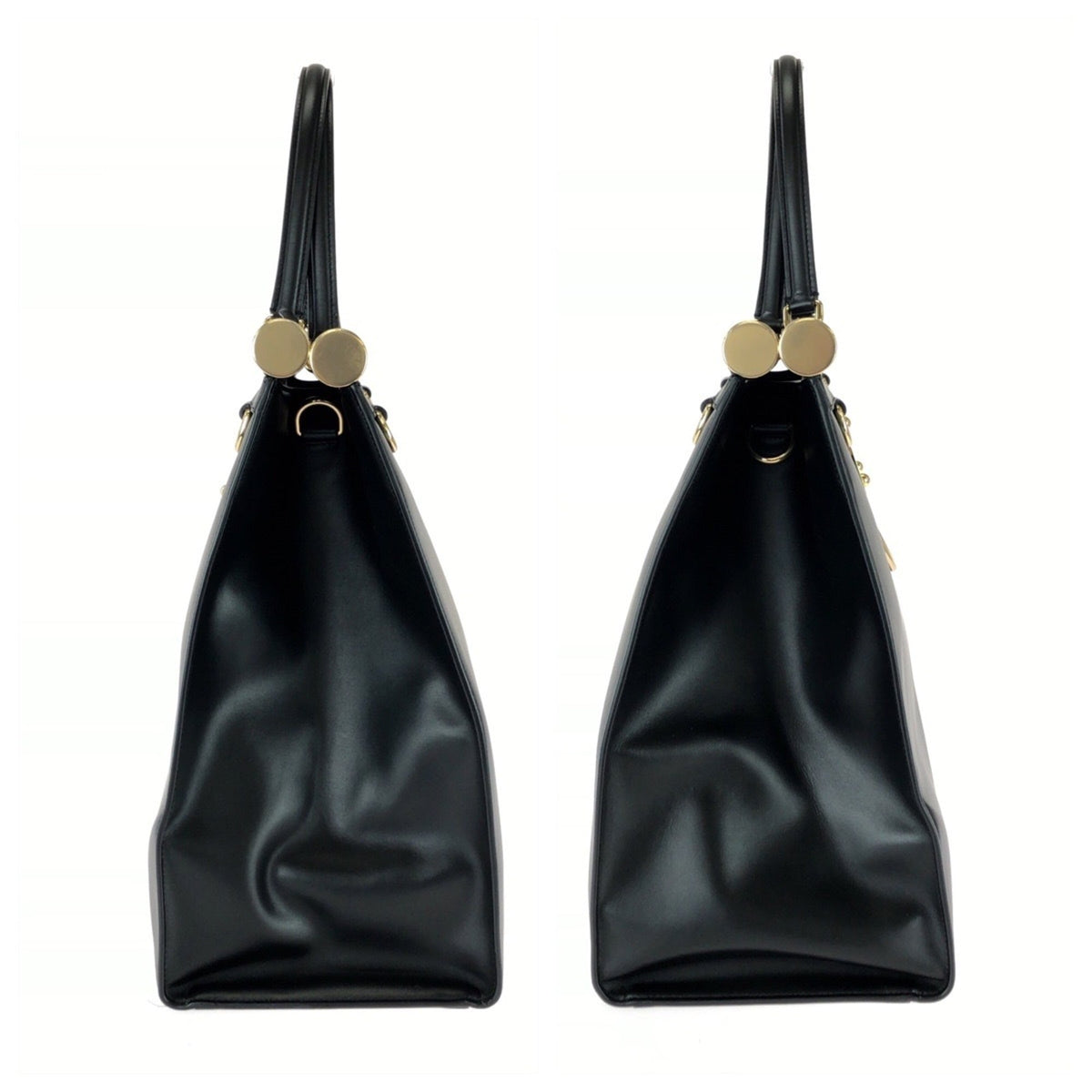 Dolce & Gabbana Black Leather Shoulder Bag Tote Bag (Pre-Owned)