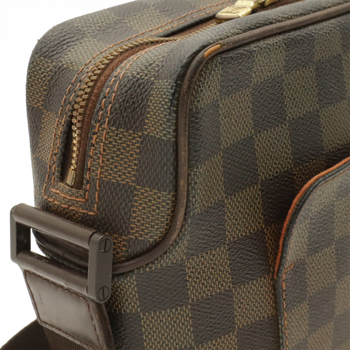 Louis Vuitton Brown Damier Canvas White Pvc Pochette Shoulder Bag (Pre-Owned)