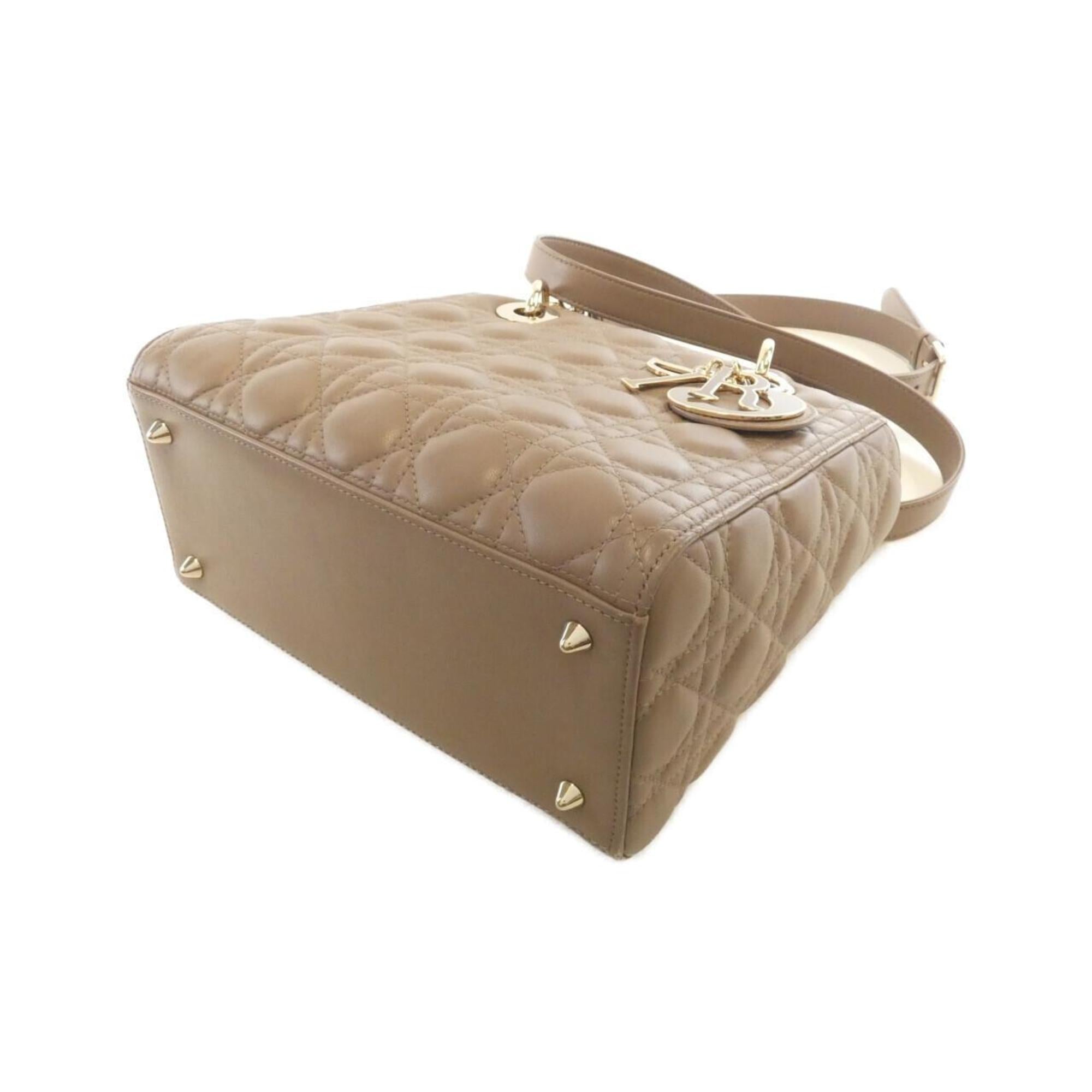 Christian Dior Brown Leather Handbag Shoulder Bag (Pre-Owned)