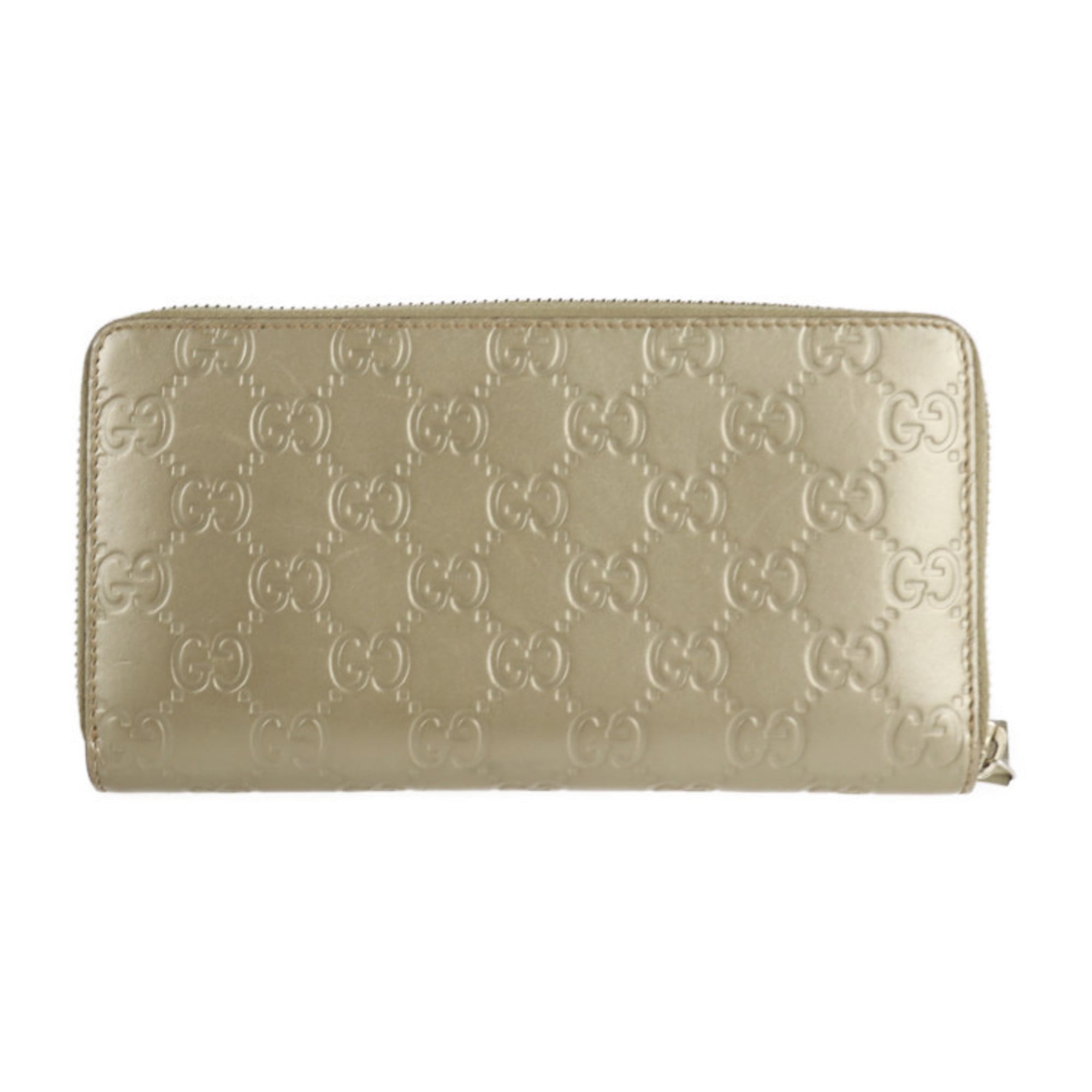 Gucci Champagne Gold Leather Coin Purse/Coin Case (Pre-Owned)