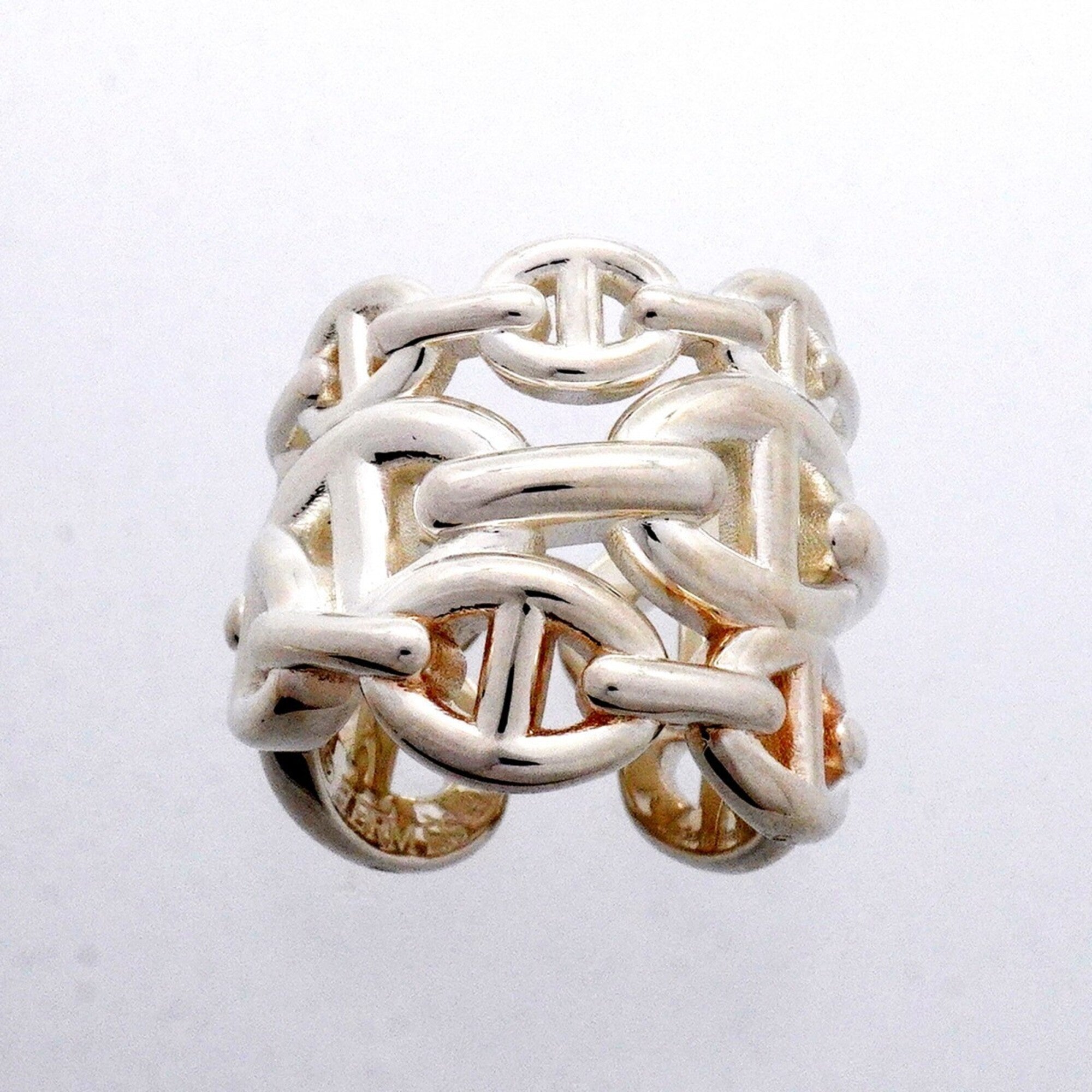 Hermes Silver 925 Band Ring (Pre-Owned)