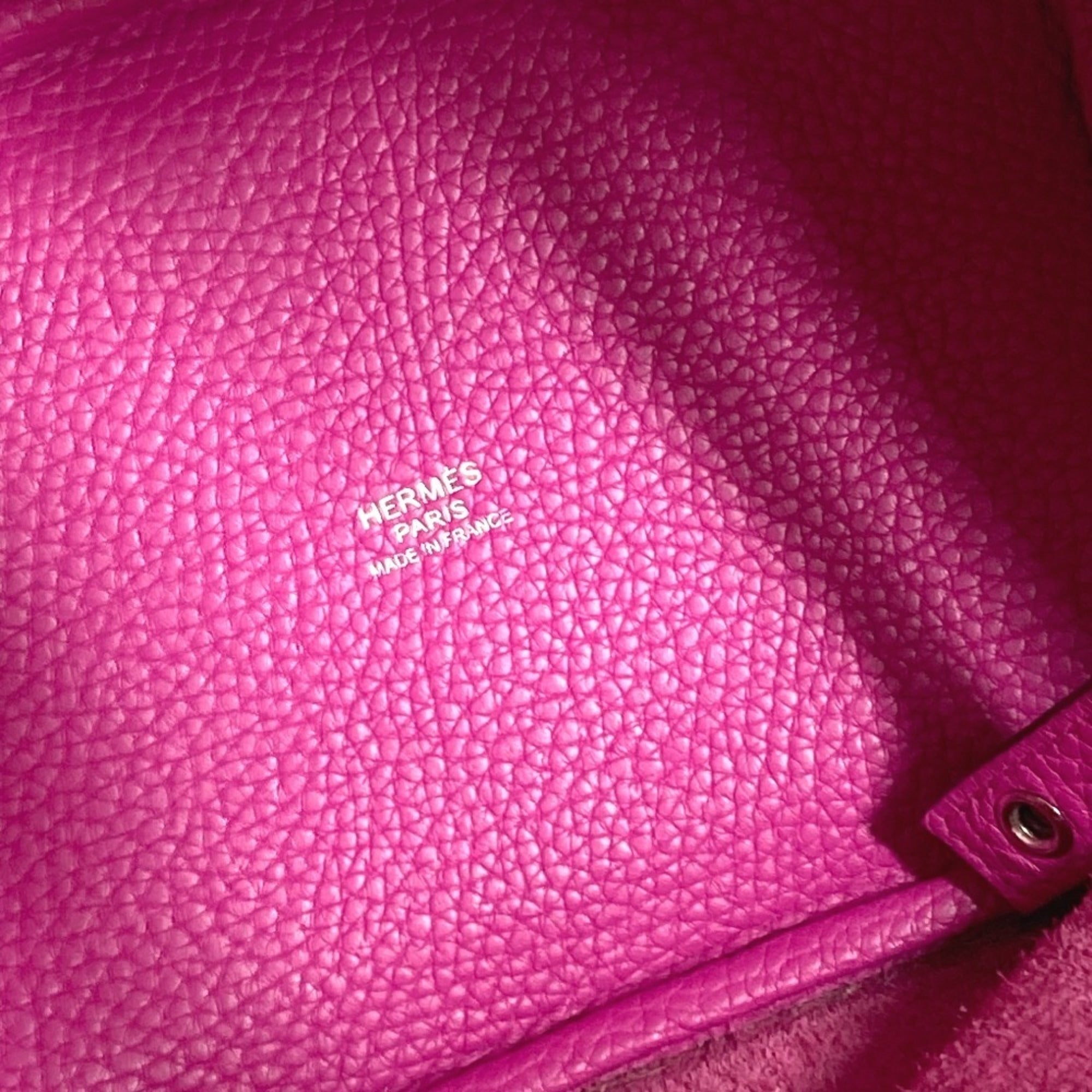 Hermes Pink Taurillon Clemence Leather Handbag Tote Bag (Pre-Owned)