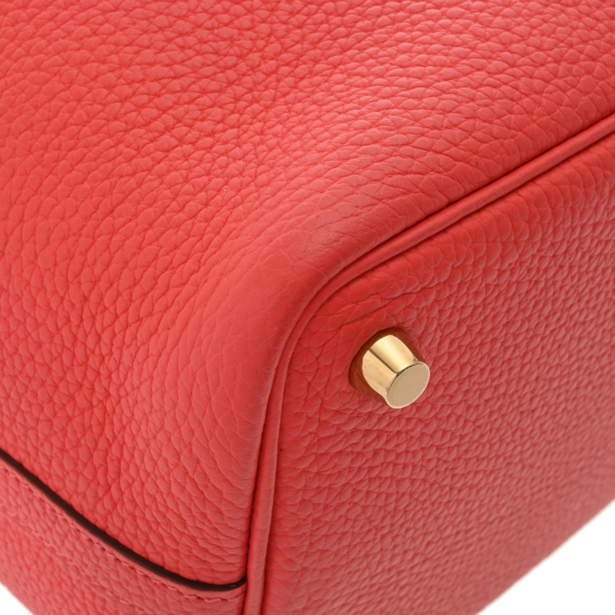 Hermes Gold Taurillon Clemence Leather Handbag (Pre-Owned)