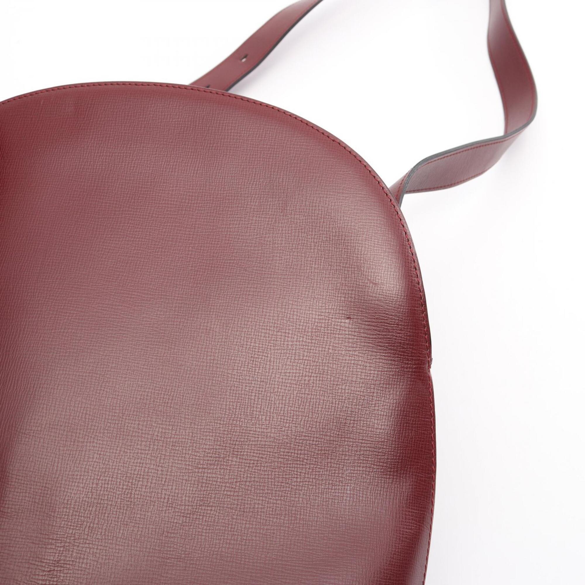Cartier Bordeaux Leather Handbag Shoulder Bag (Pre-Owned)