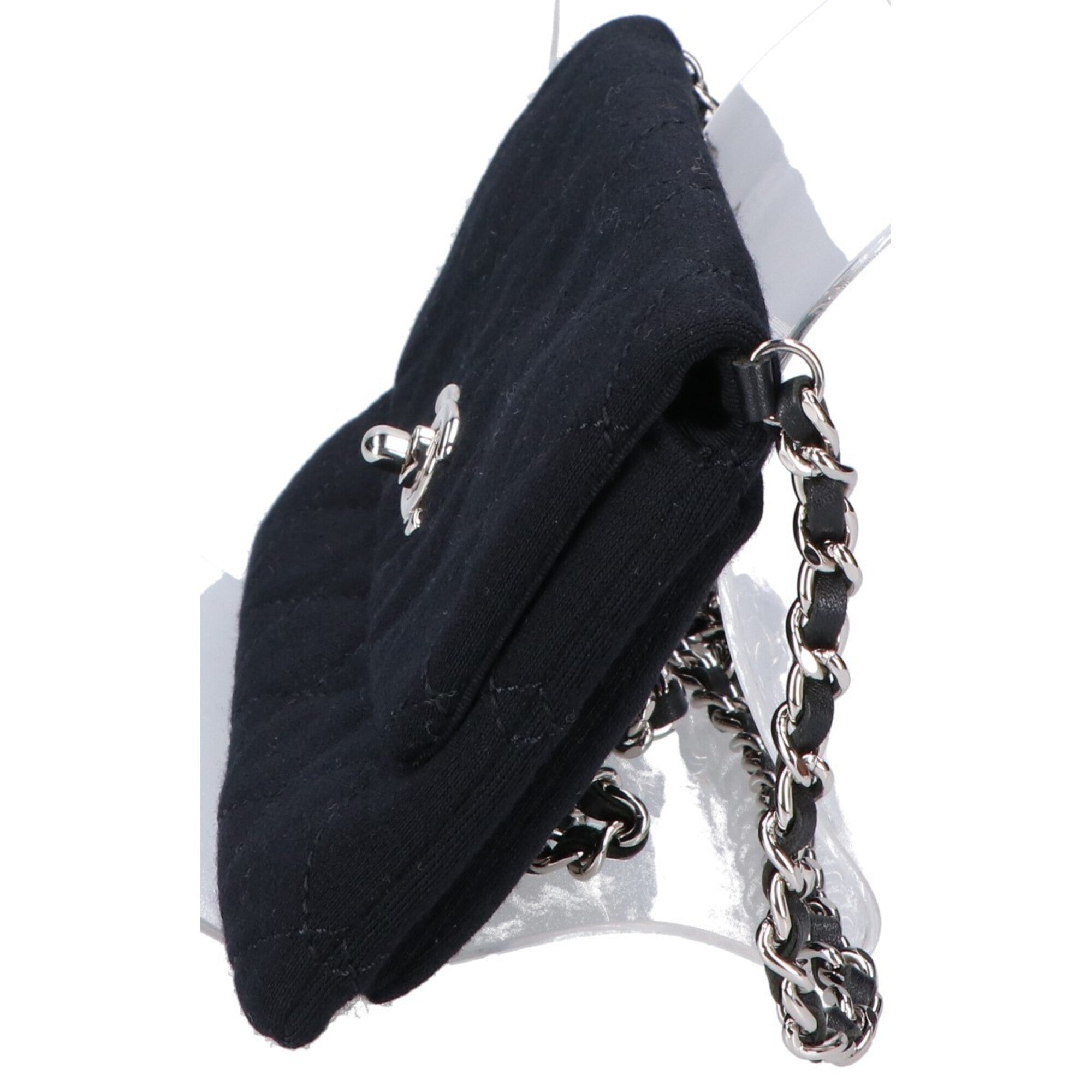 Chanel Black Cotton Chain/Shoulder Wallet (Pre-Owned)