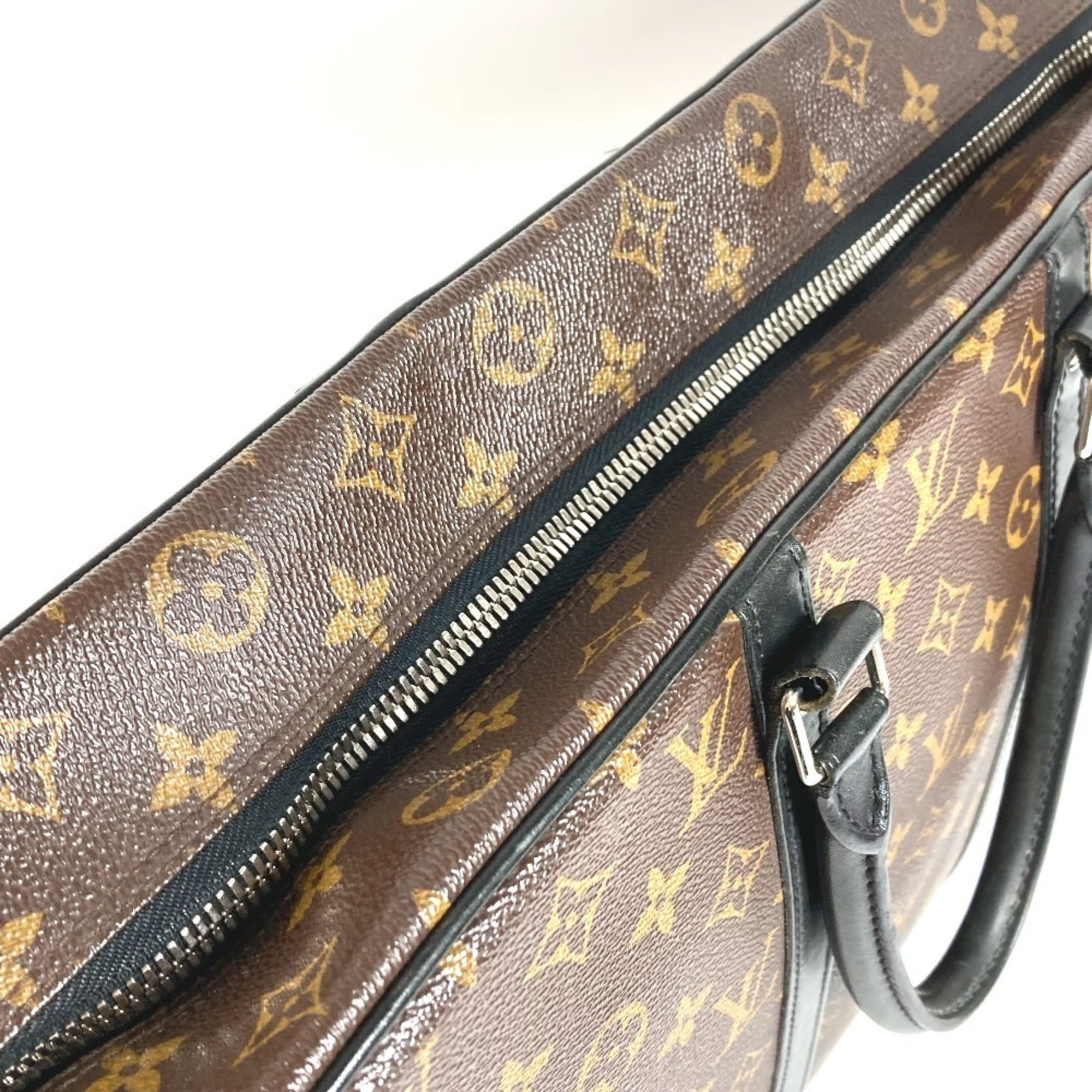 Louis Vuitton Black Brown Monogram Briefcase Handbag (Pre-Owned)