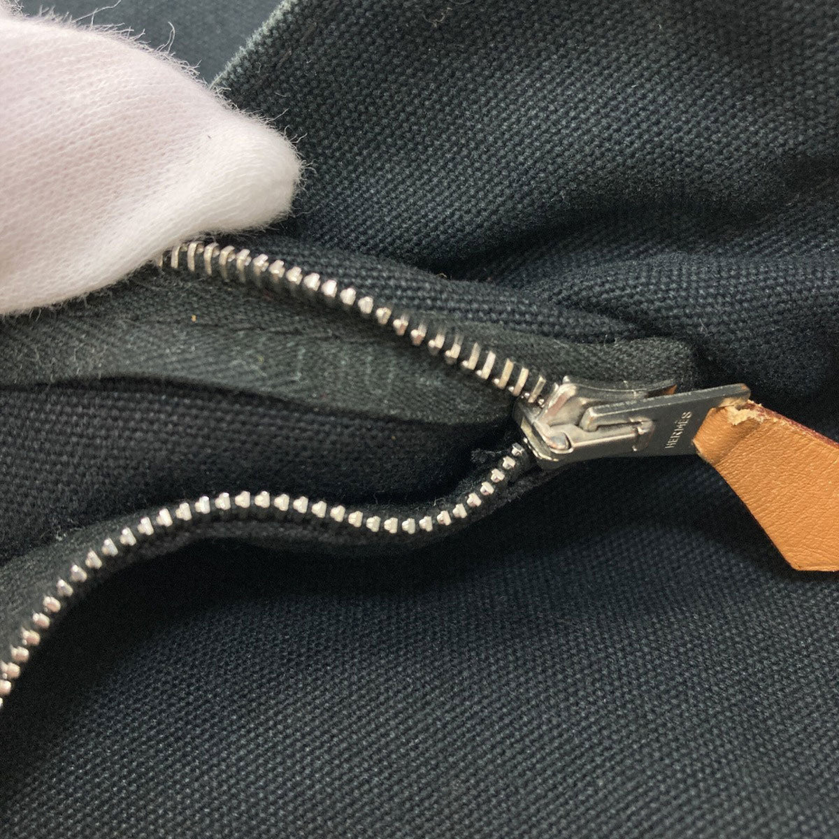 Hermes Black Canvas Handbag (Pre-Owned)