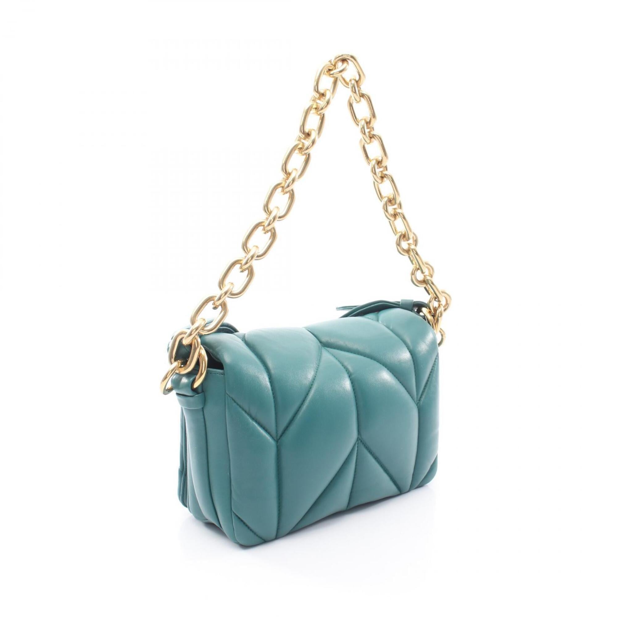 Miu Miu Green Leather Handbag Shoulder Bag (Pre-Owned)