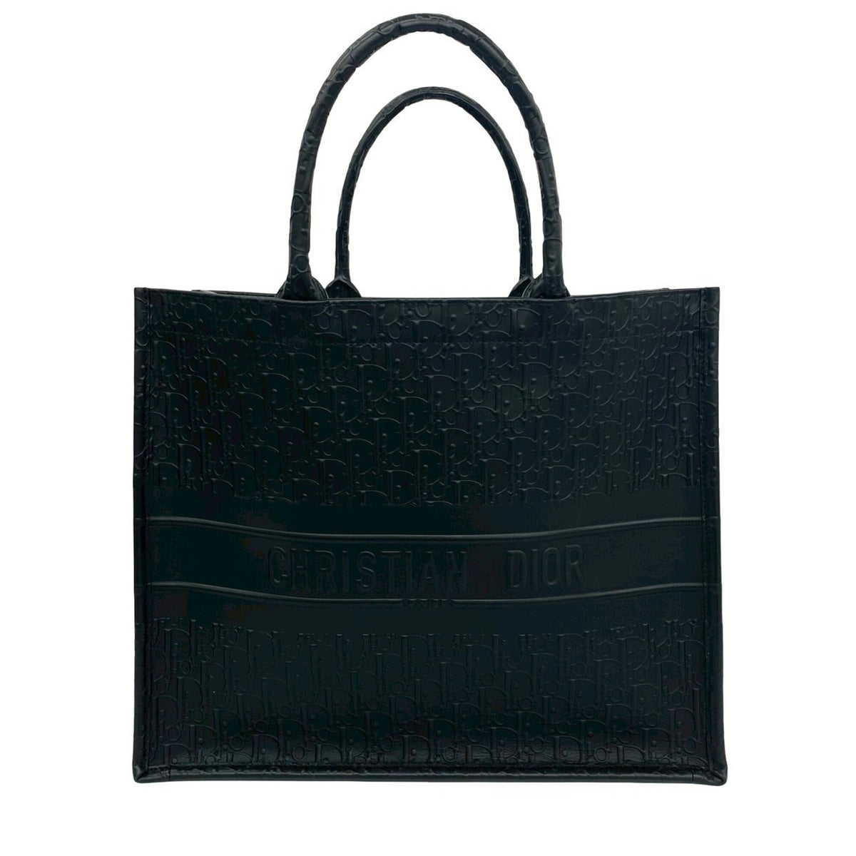 Christian Dior Black Leather Handbag Tote Bag (Pre-Owned)