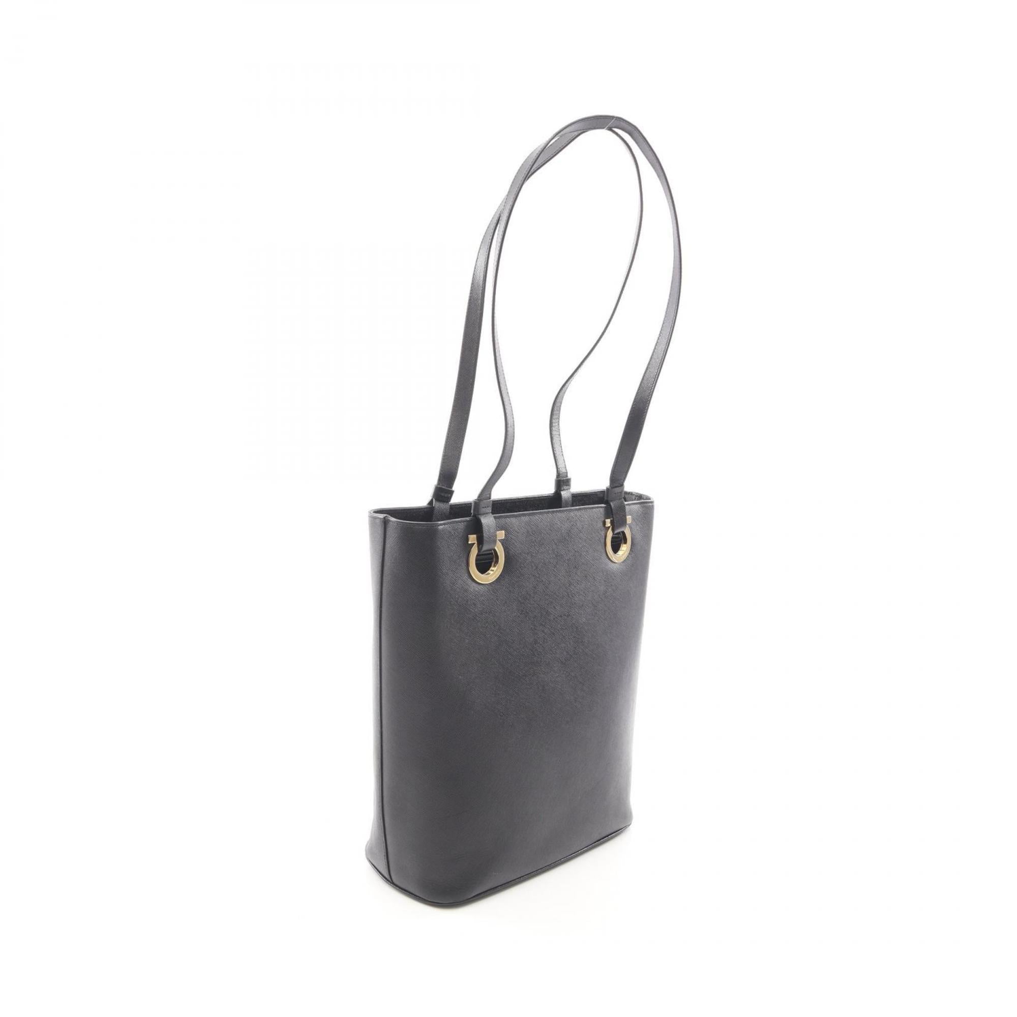 Salvatore Ferragamo Black Leather Tote Bag (Pre-Owned)