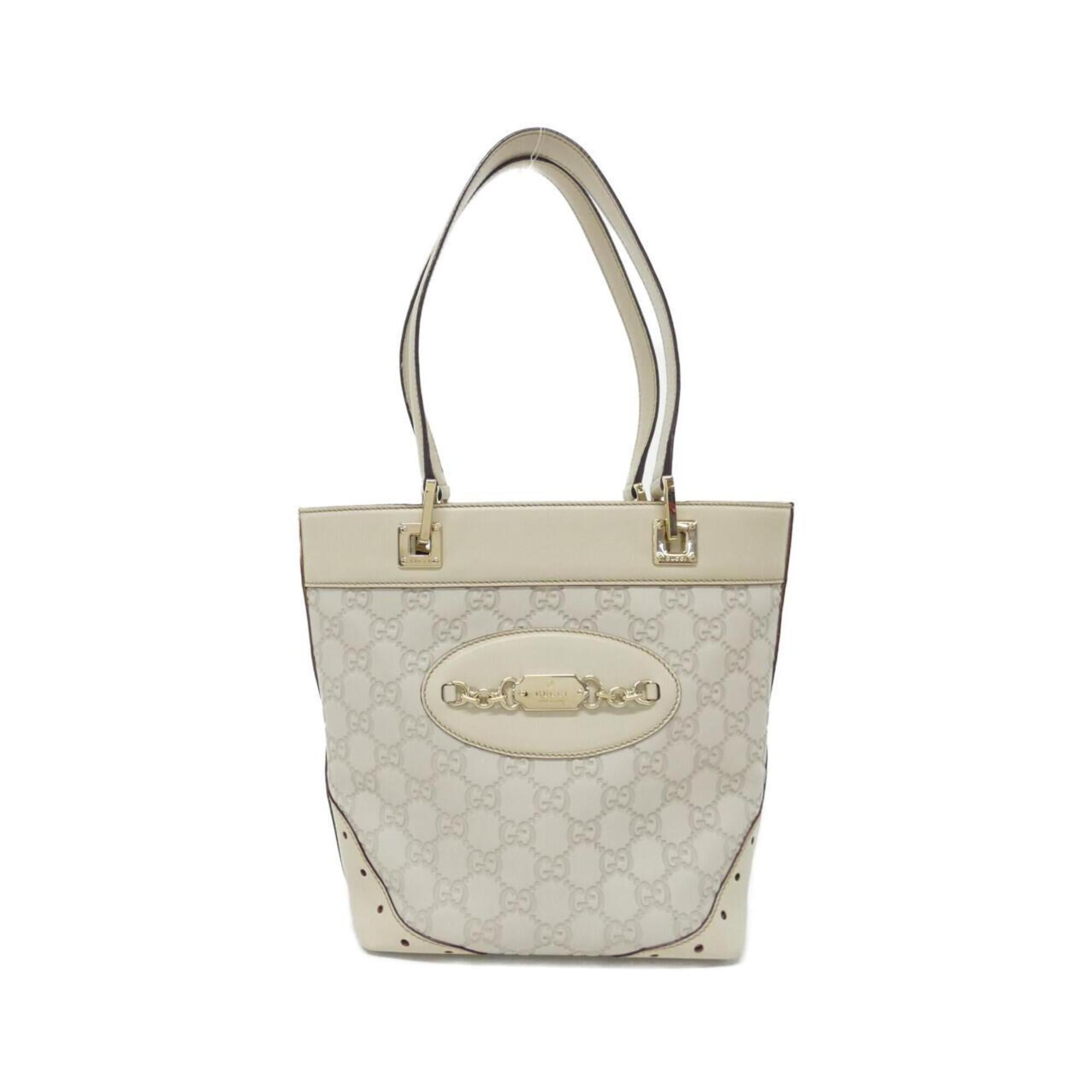 Gucci Ivory Gg Leather Handbag (Pre-Owned)