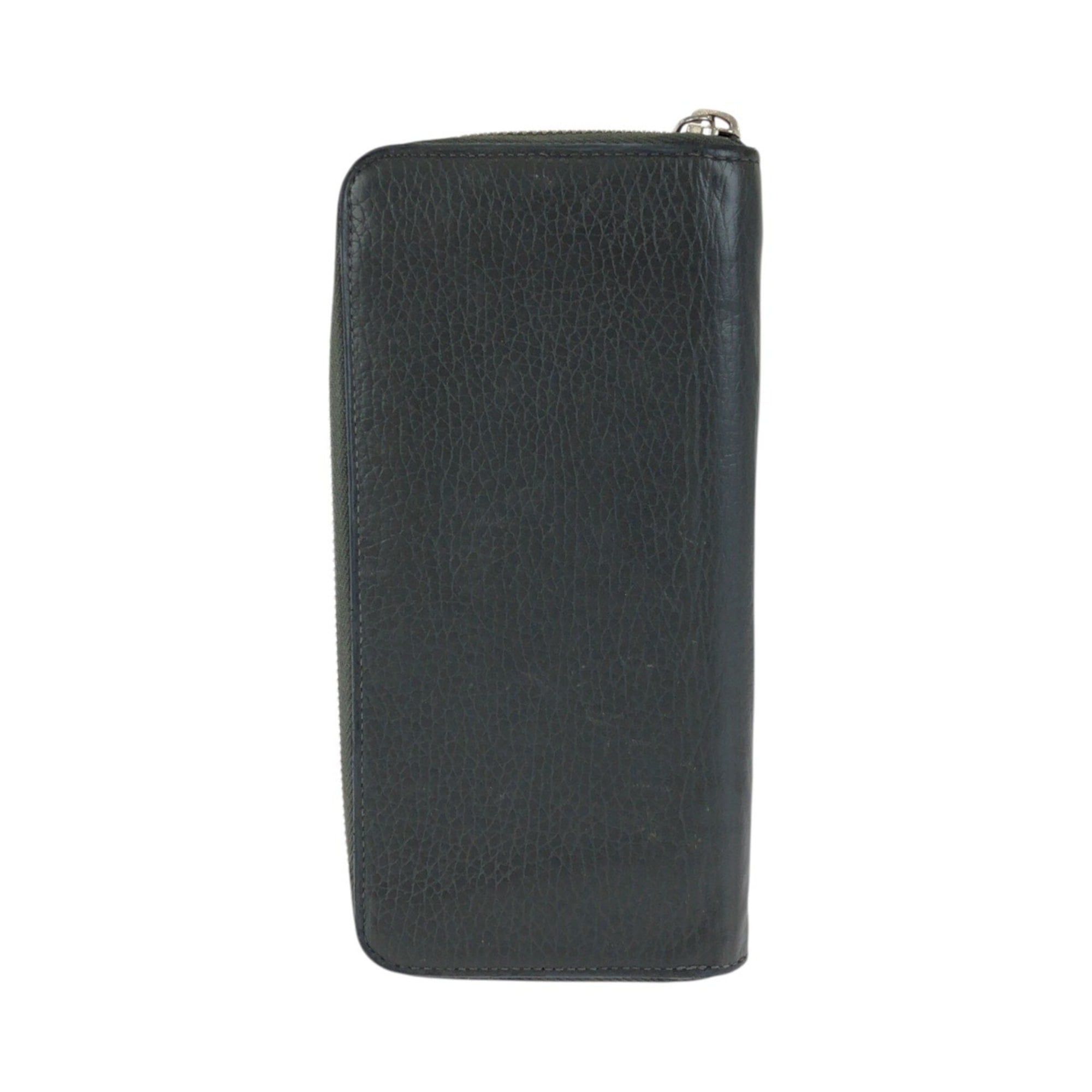 Louis Vuitton Black Leather Long Wallet (Bi-Fold) (Pre-Owned)