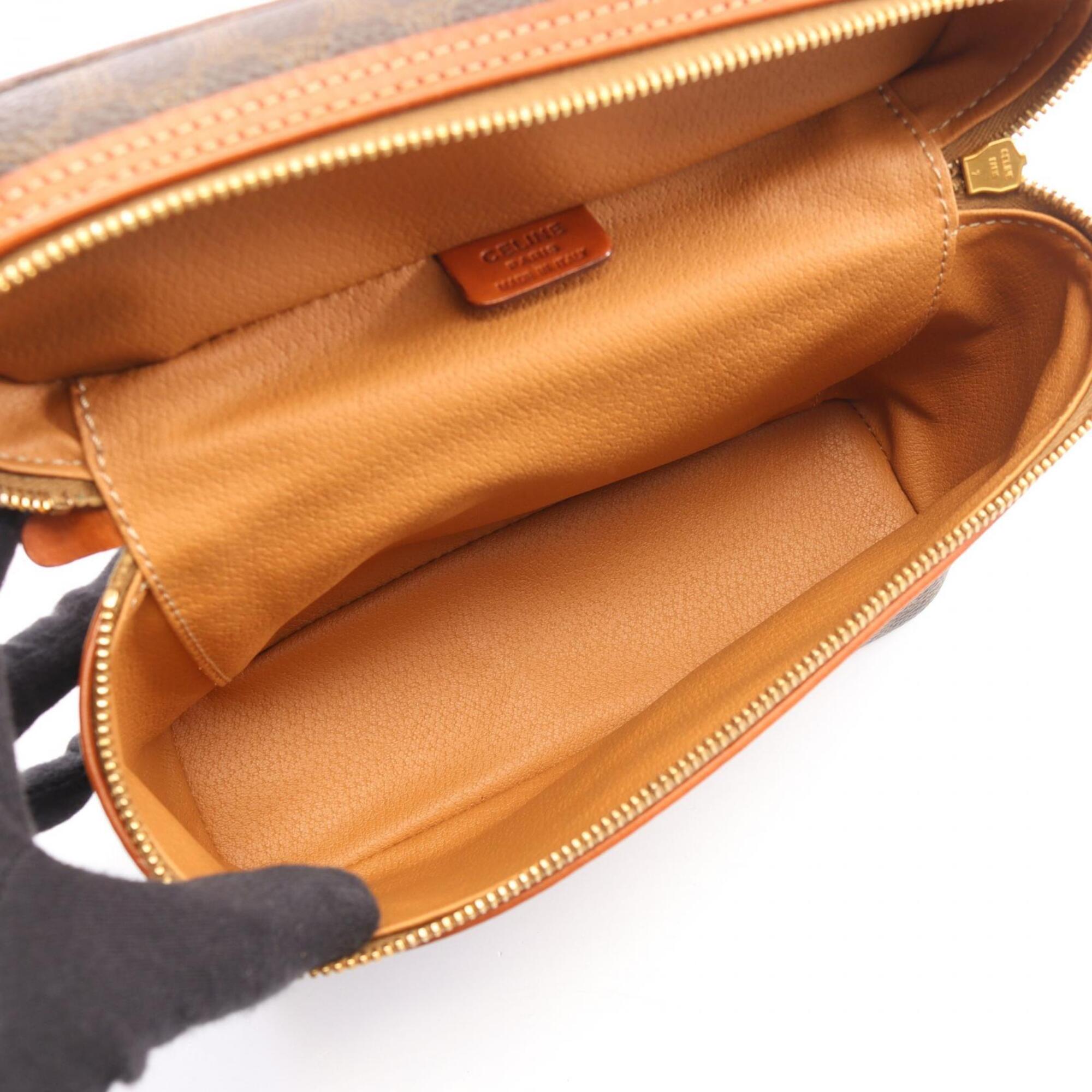 Celine Macadam Brown Coated Canvas Handbag (Pre-Owned)