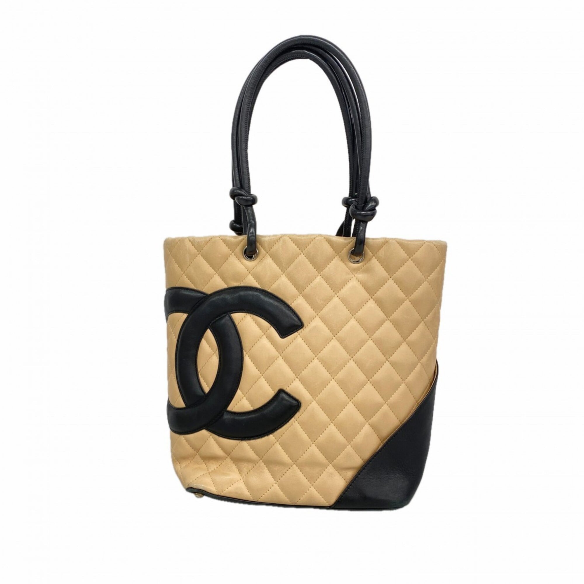 Chanel Black Brown Leather Tote Bag (Pre-Owned)