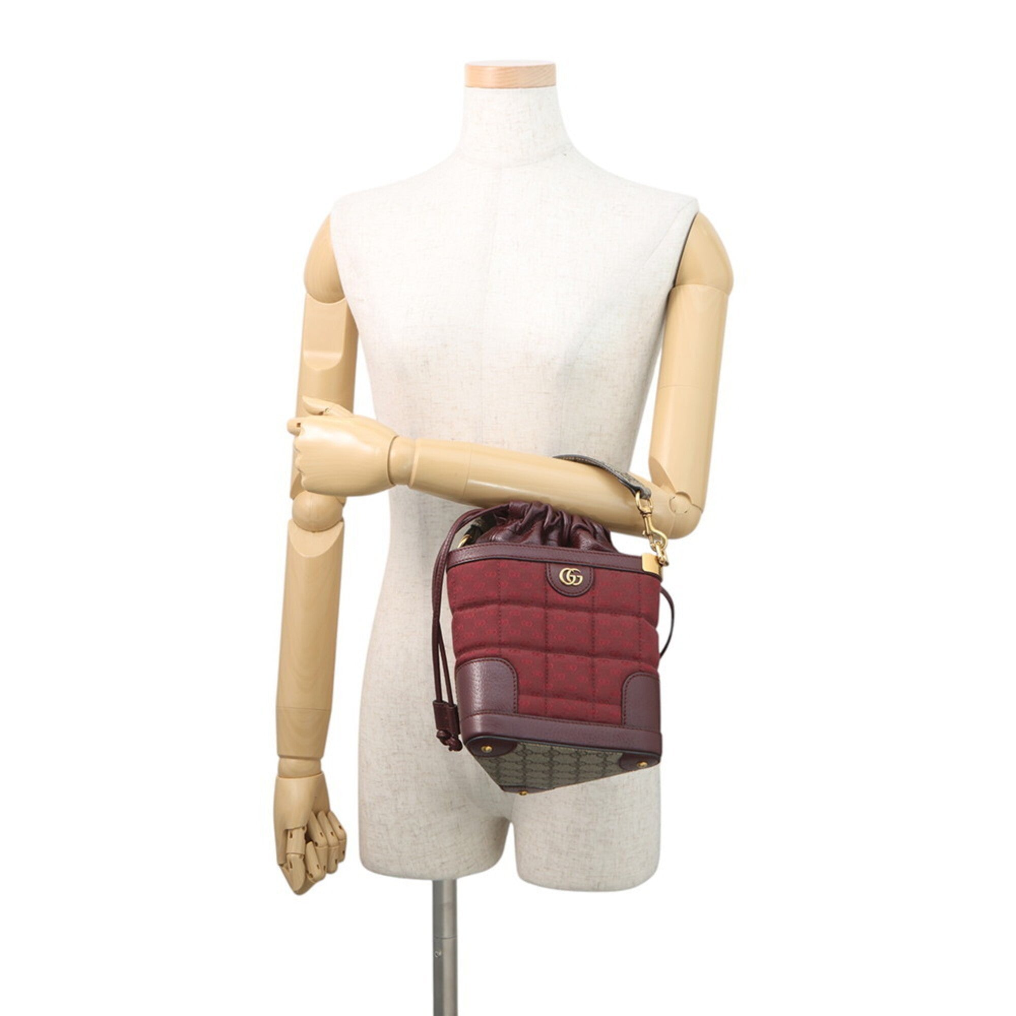 Gucci Bordeaux Gg Supreme Canvas Leather Shoulder Bag (Pre-Owned)