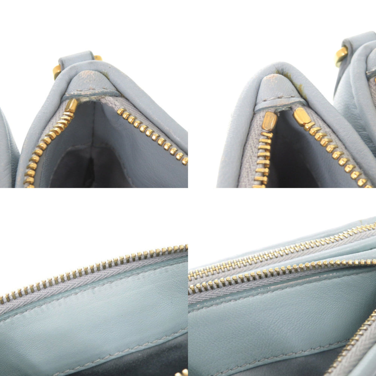 Miu Miu Matelasse Light Blue Leather Shoulder Bag (Pre-Owned)