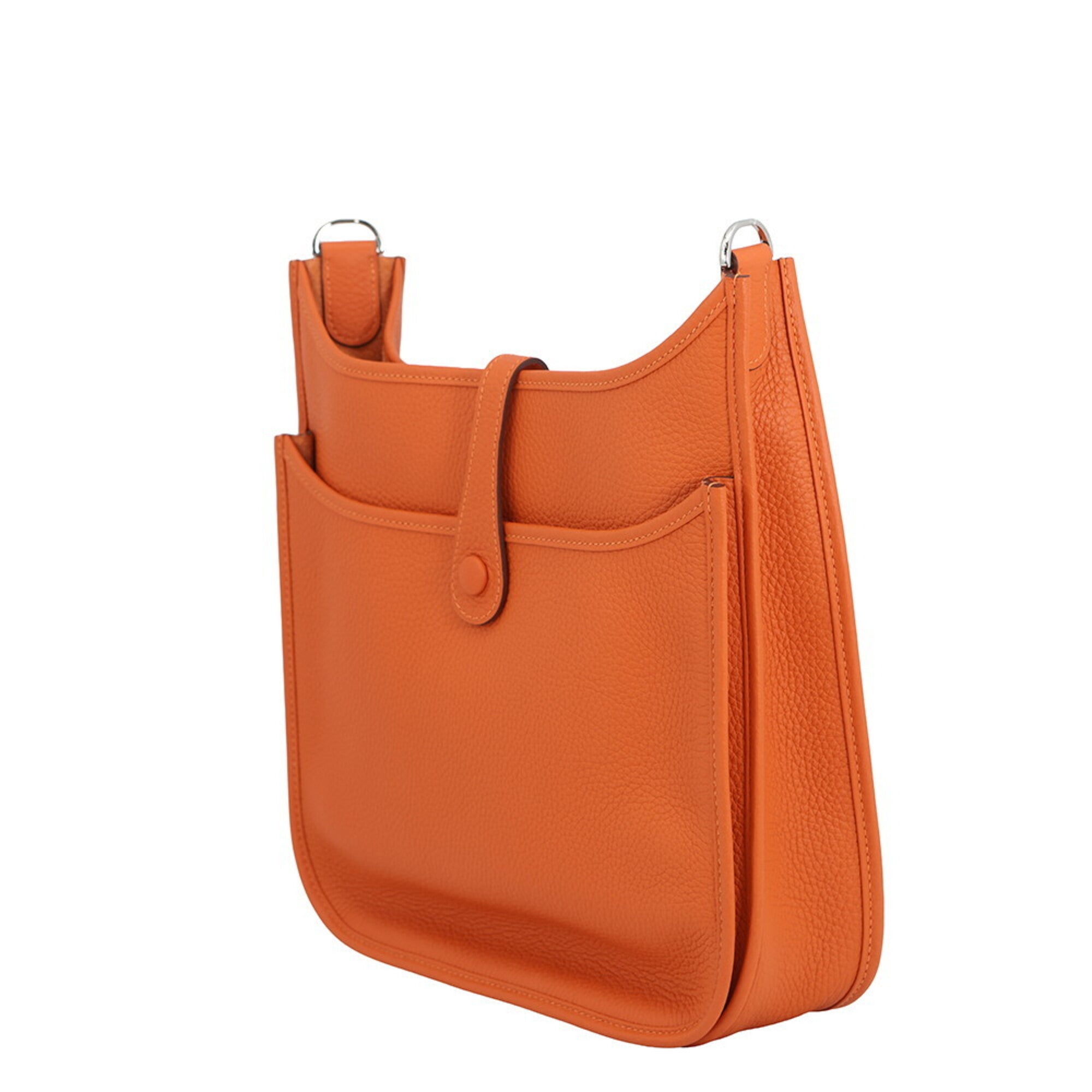 Hermes Evelyne Feu Taurillon Clemence Leather Handbag Shoulder Bag (Pre-Owned)