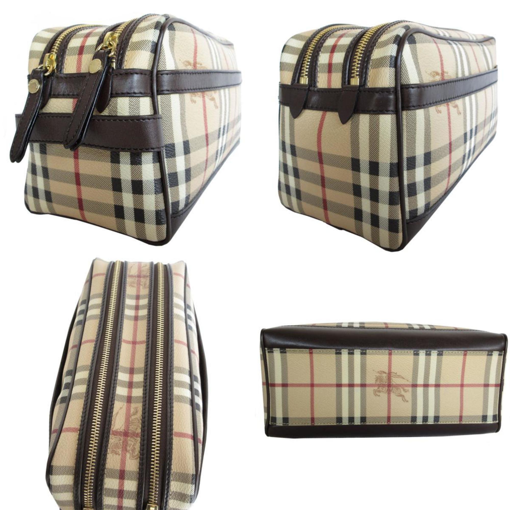 Burberry Beige Multi-Color Pvc Leather Clutch Bag (Pre-Owned)