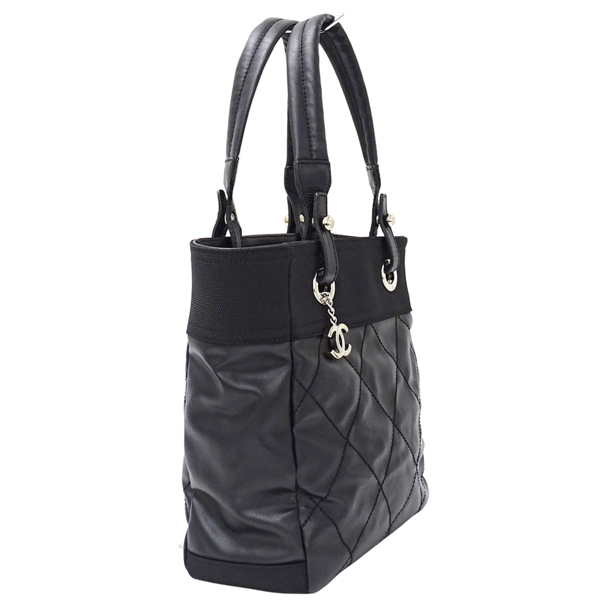 Chanel Black Coated Canvas Tote Bag (Pre-Owned)