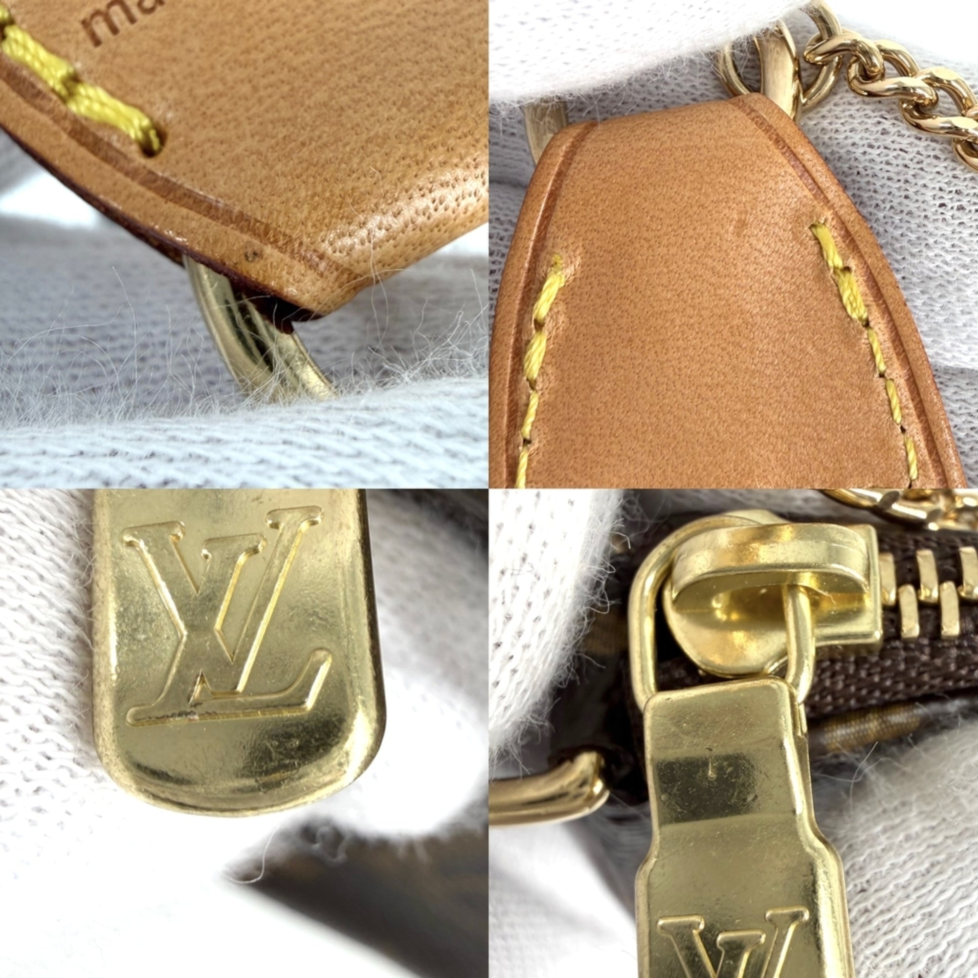 Louis Vuitton Brown Monogram White Monogram Handbag Pouch (Pre-Owned)