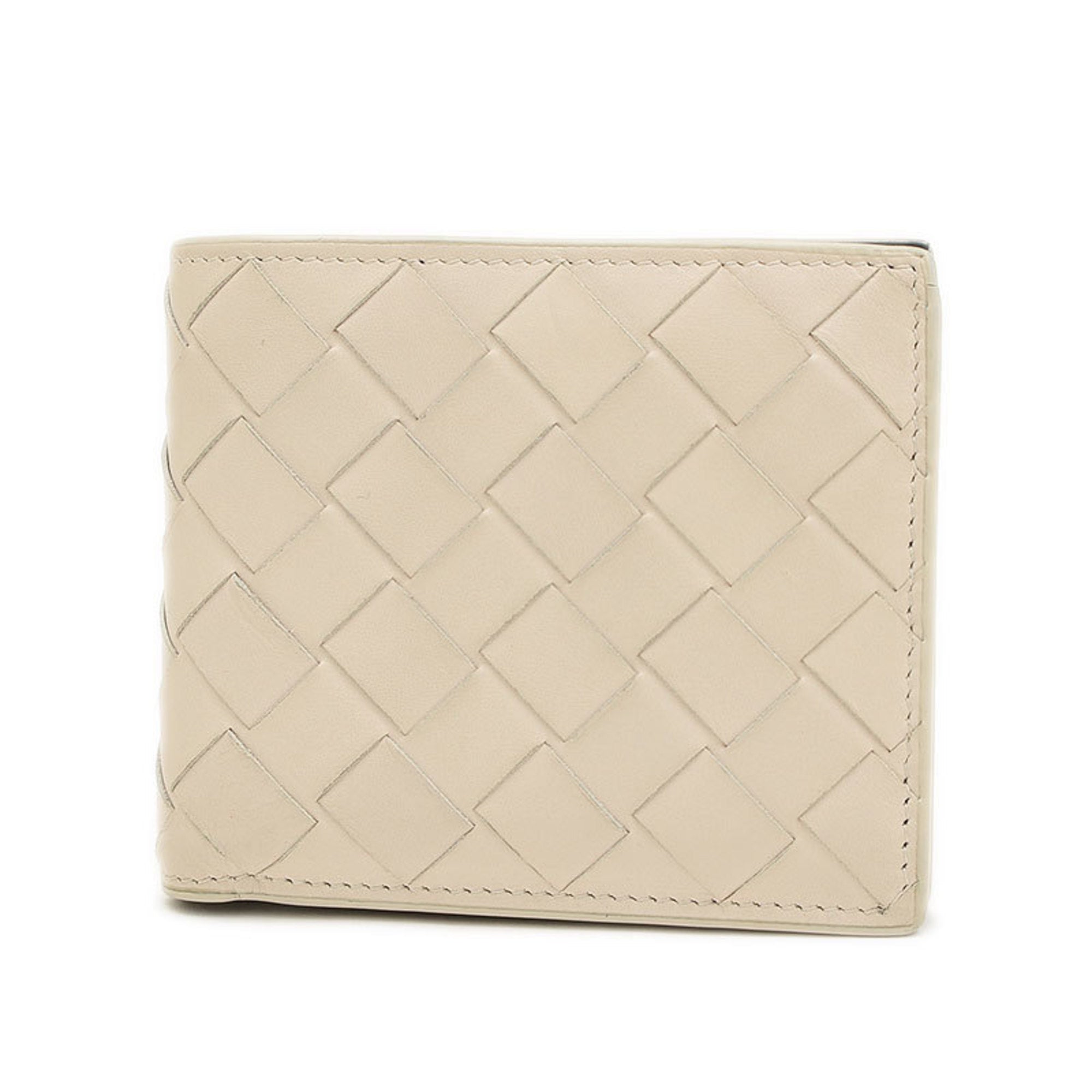 Bottega Veneta Black Ivory Intrecciato Wallet (Bi-Fold) (Pre-Owned)