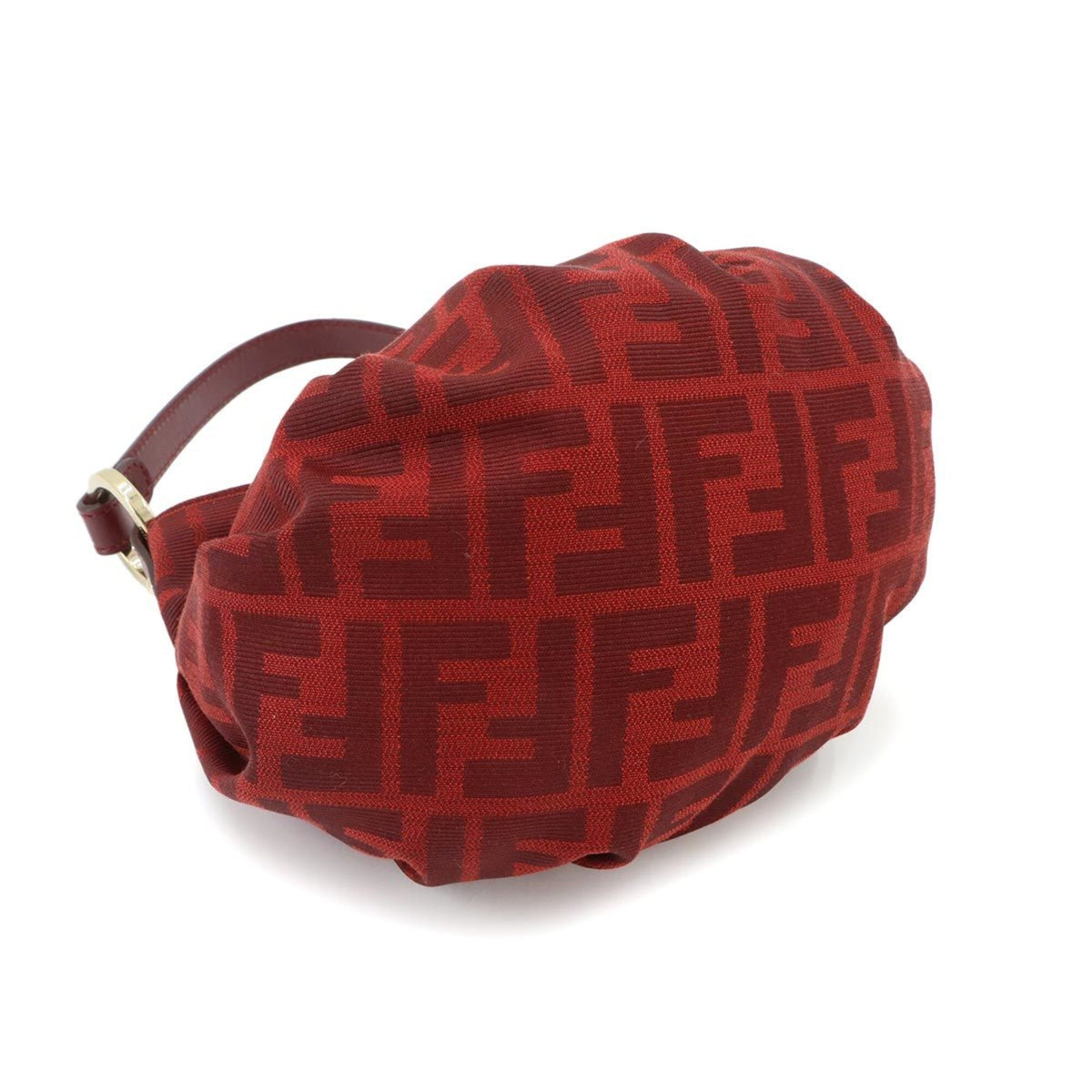 Fendi Red Color Canvas Leather Handbag (Pre-Owned)