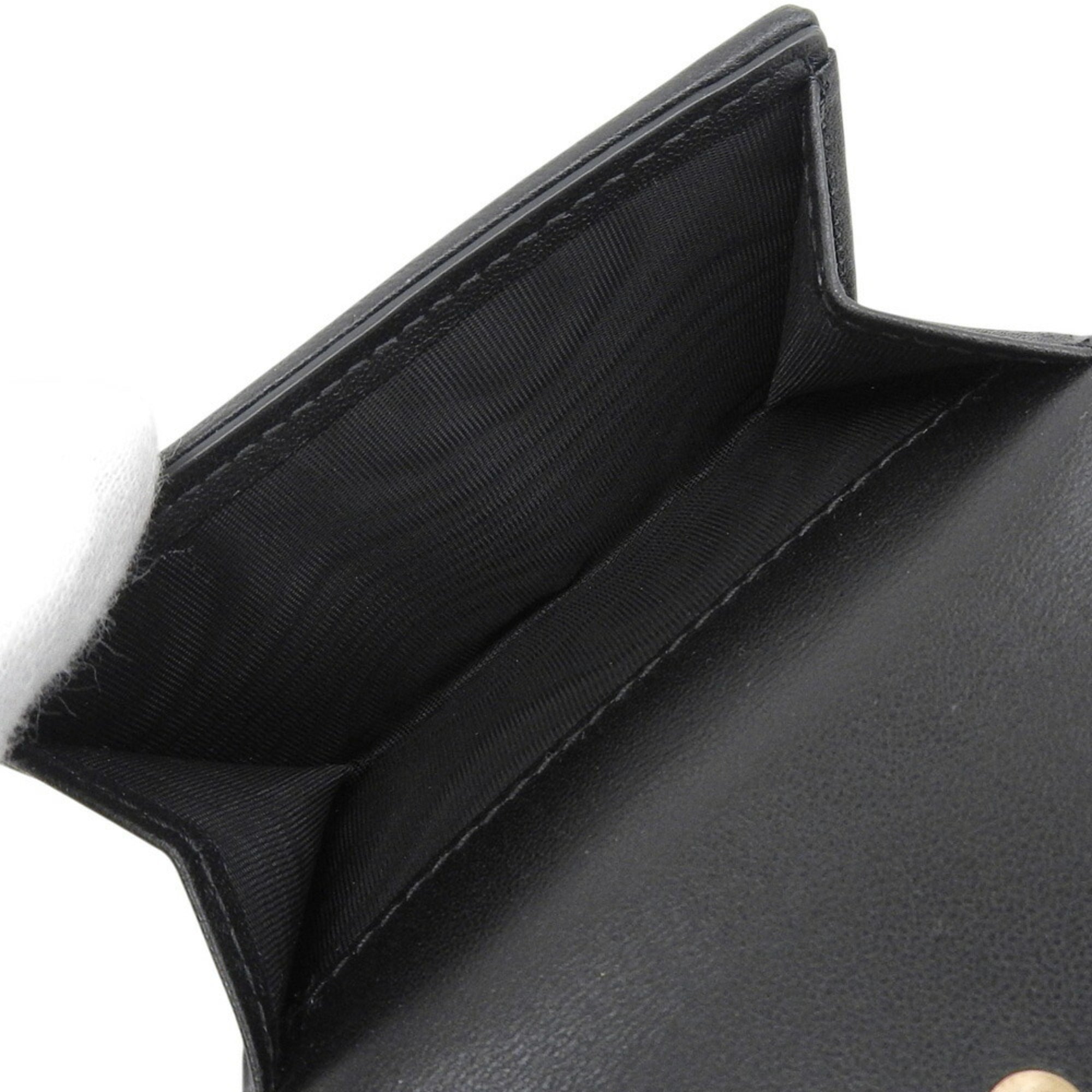 Christian Dior Black Leather Wallet (Tri-Fold) (Pre-Owned)