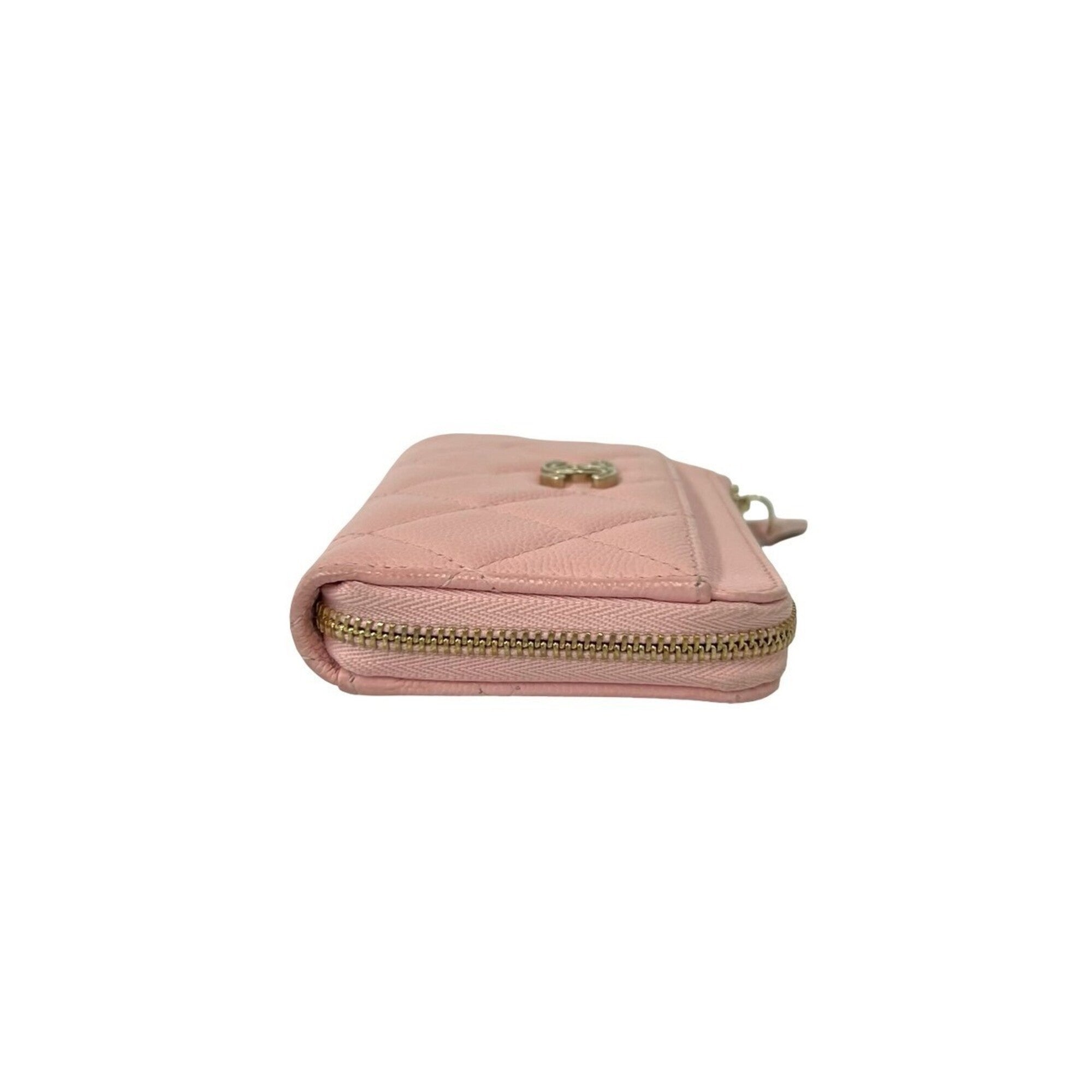 Chanel Pink Grained Calfskin Coin Purse/Coin Case (Pre-Owned)