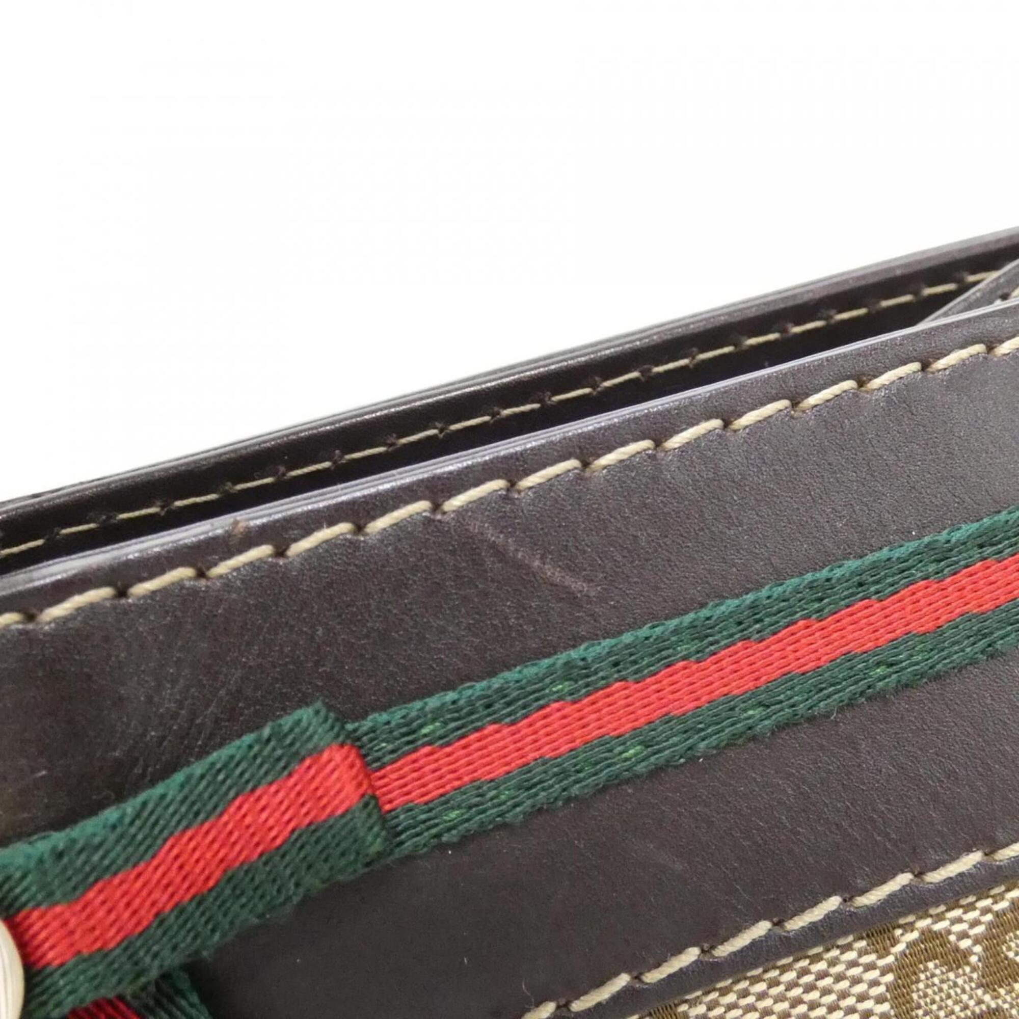 Gucci Beige Brown Gg Canvas Handbag (Pre-Owned)