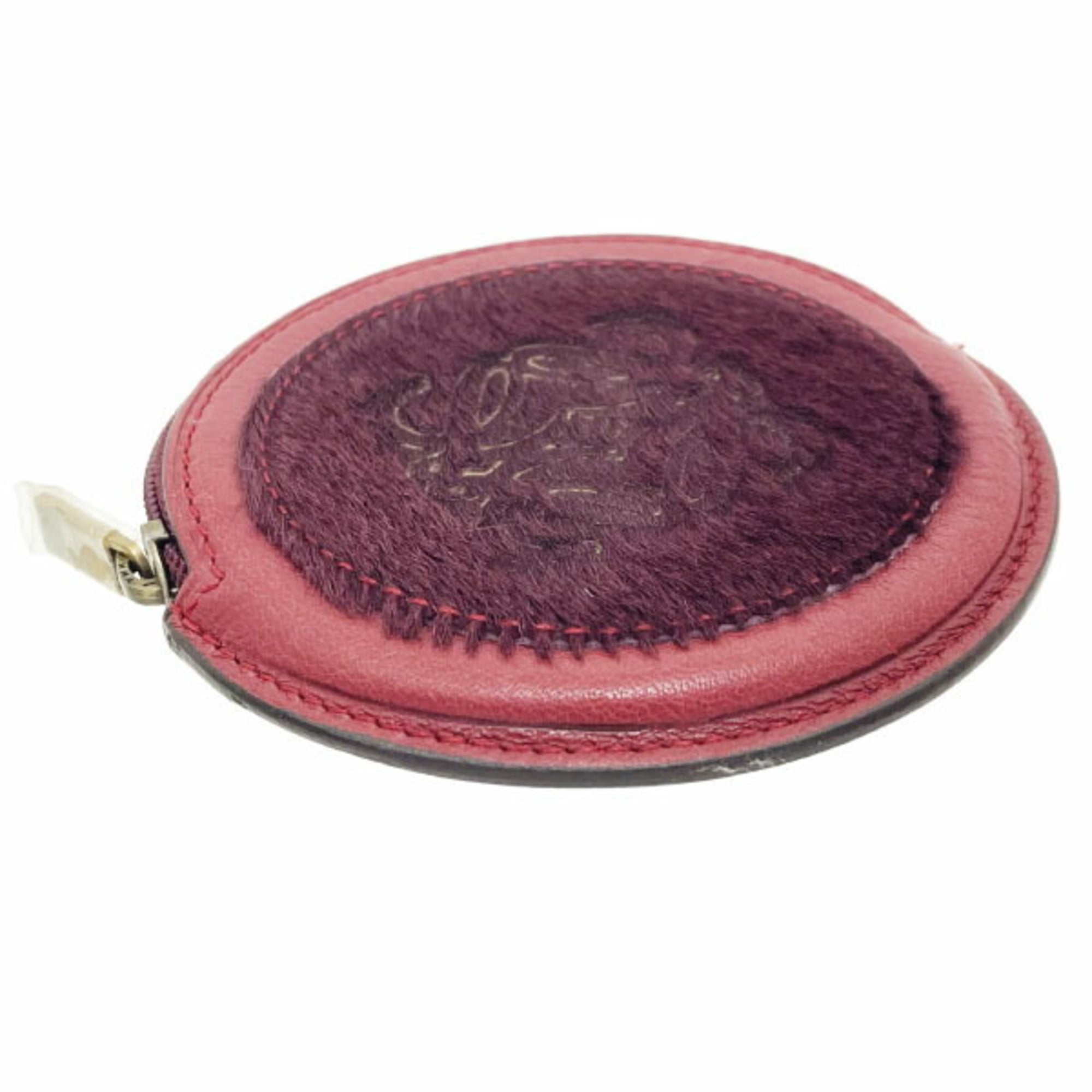 Loewe Bordeaux Leather Coin Purse/Coin Case (Pre-Owned)