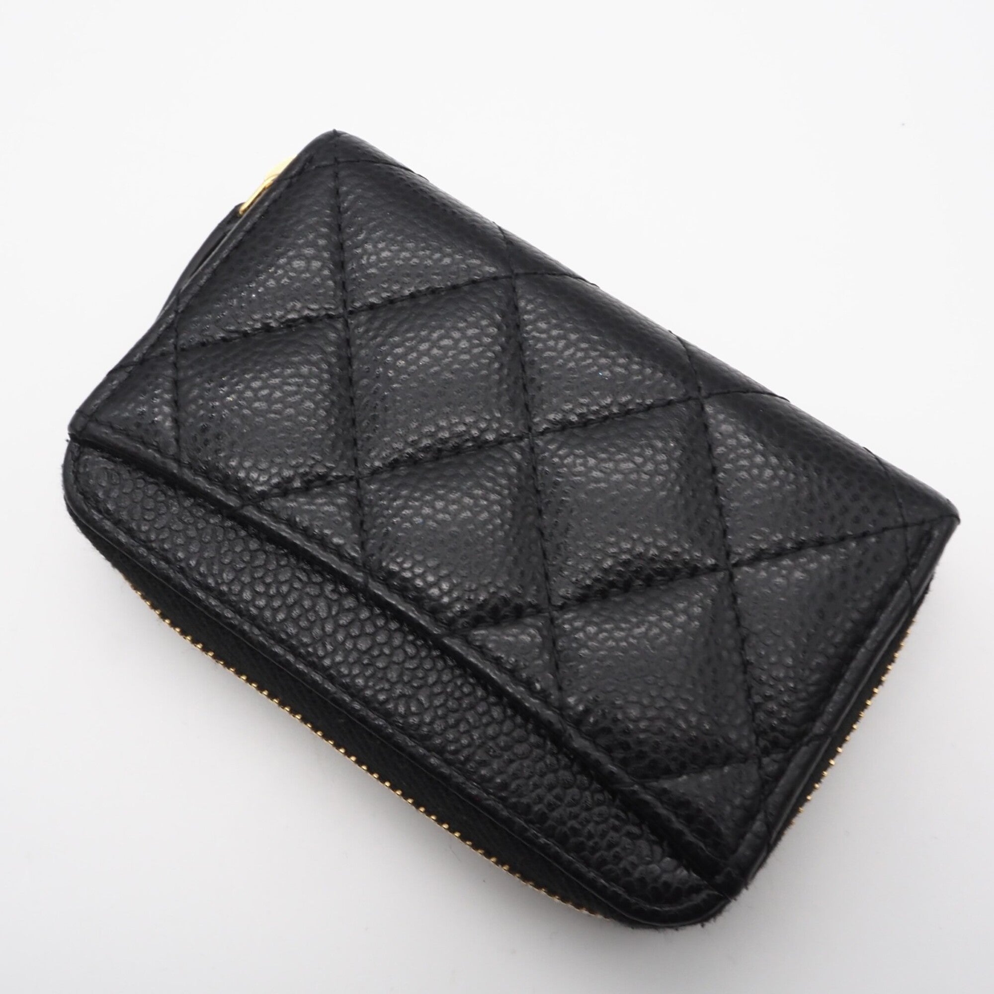 Chanel Black Grained Calfskin Coin Purse/Coin Case (Pre-Owned)