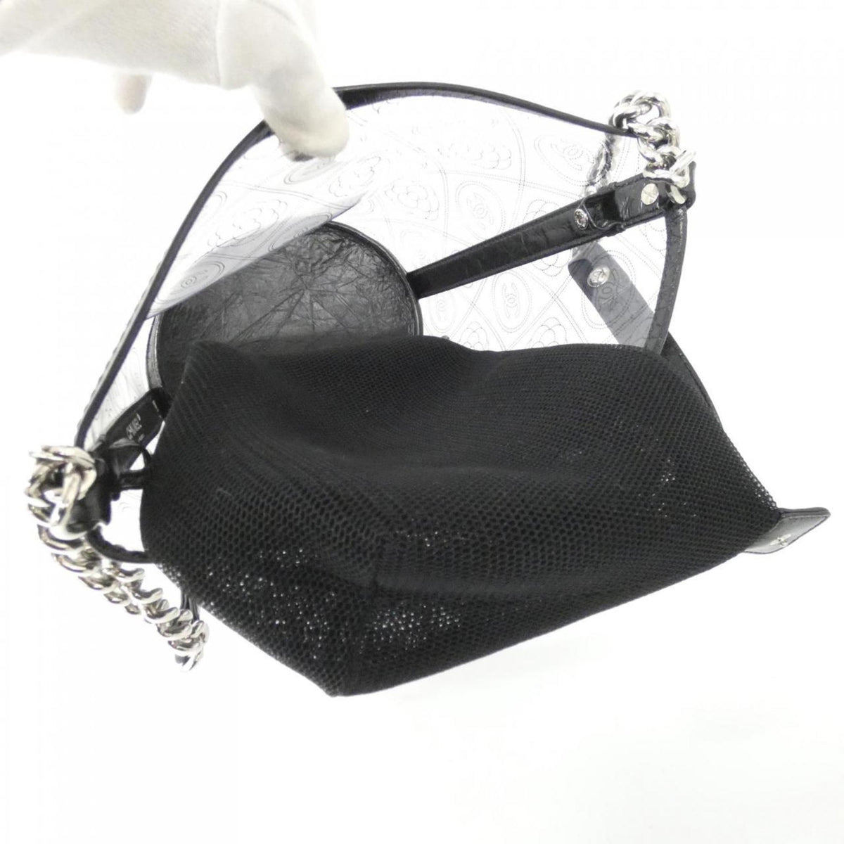 Chanel Black Clear Pvc Leather Shoulder Bag (Pre-Owned)