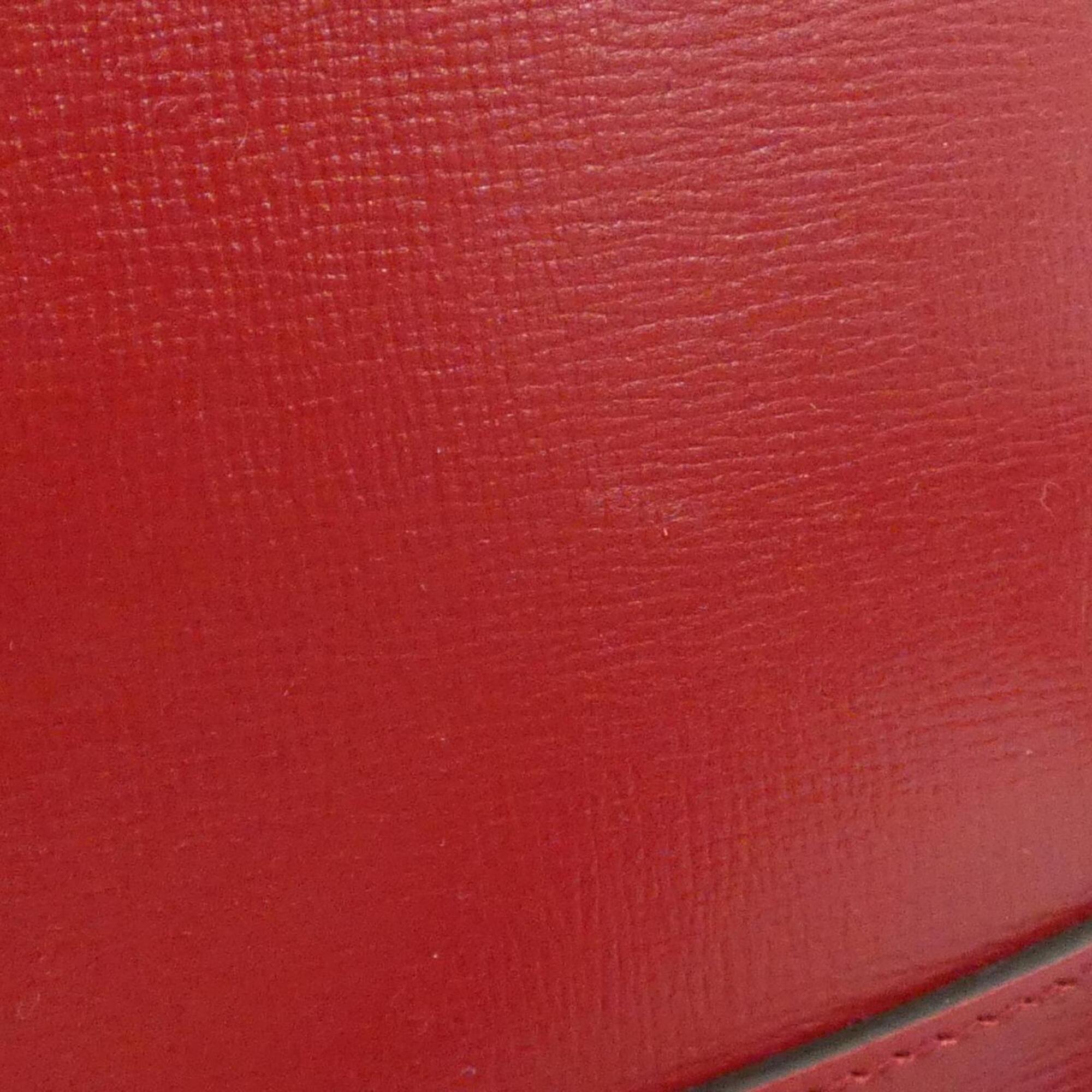 Gucci Red Color Leather Shoulder Bag (Pre-Owned)