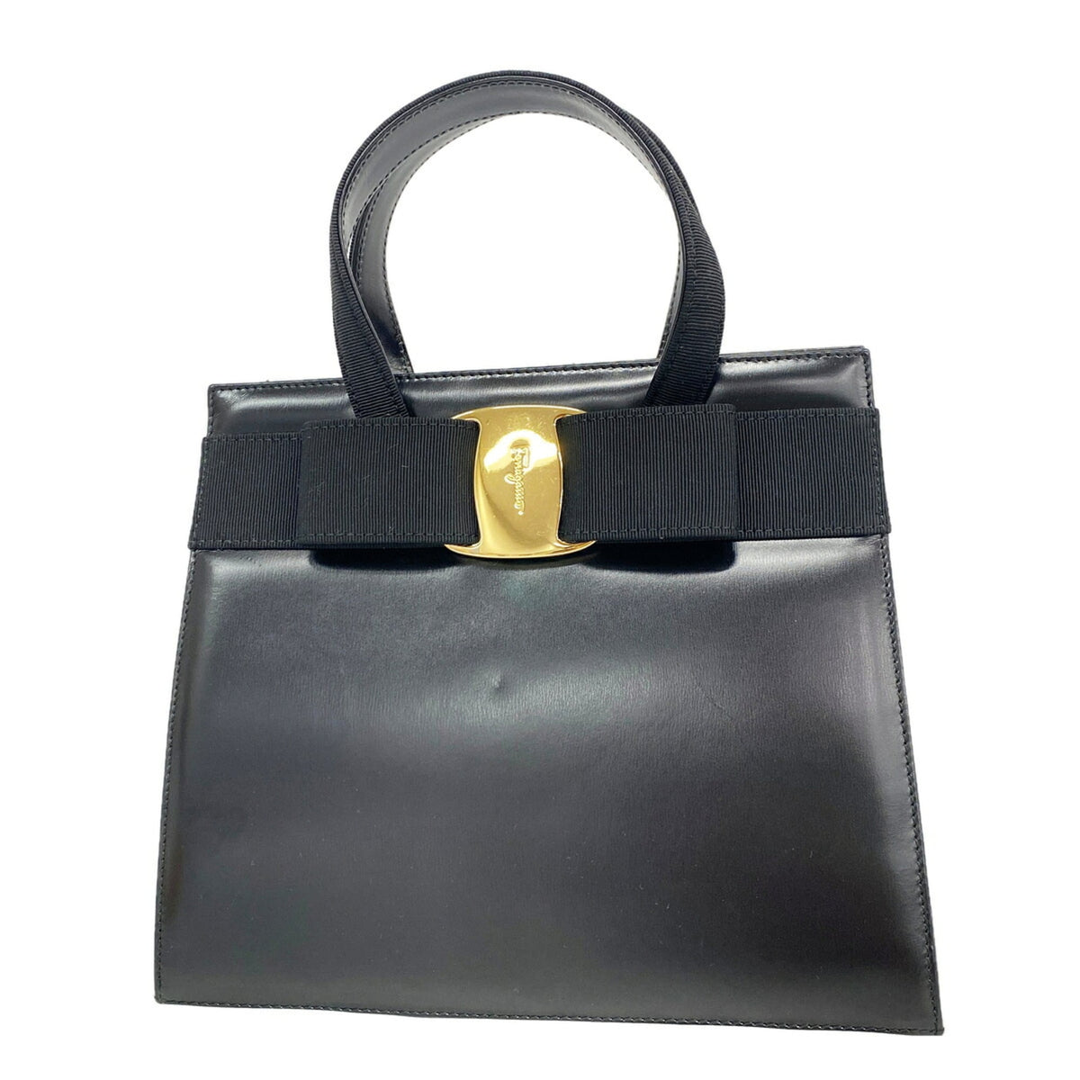 Salvatore Ferragamo Black Leather Handbag (Pre-Owned)