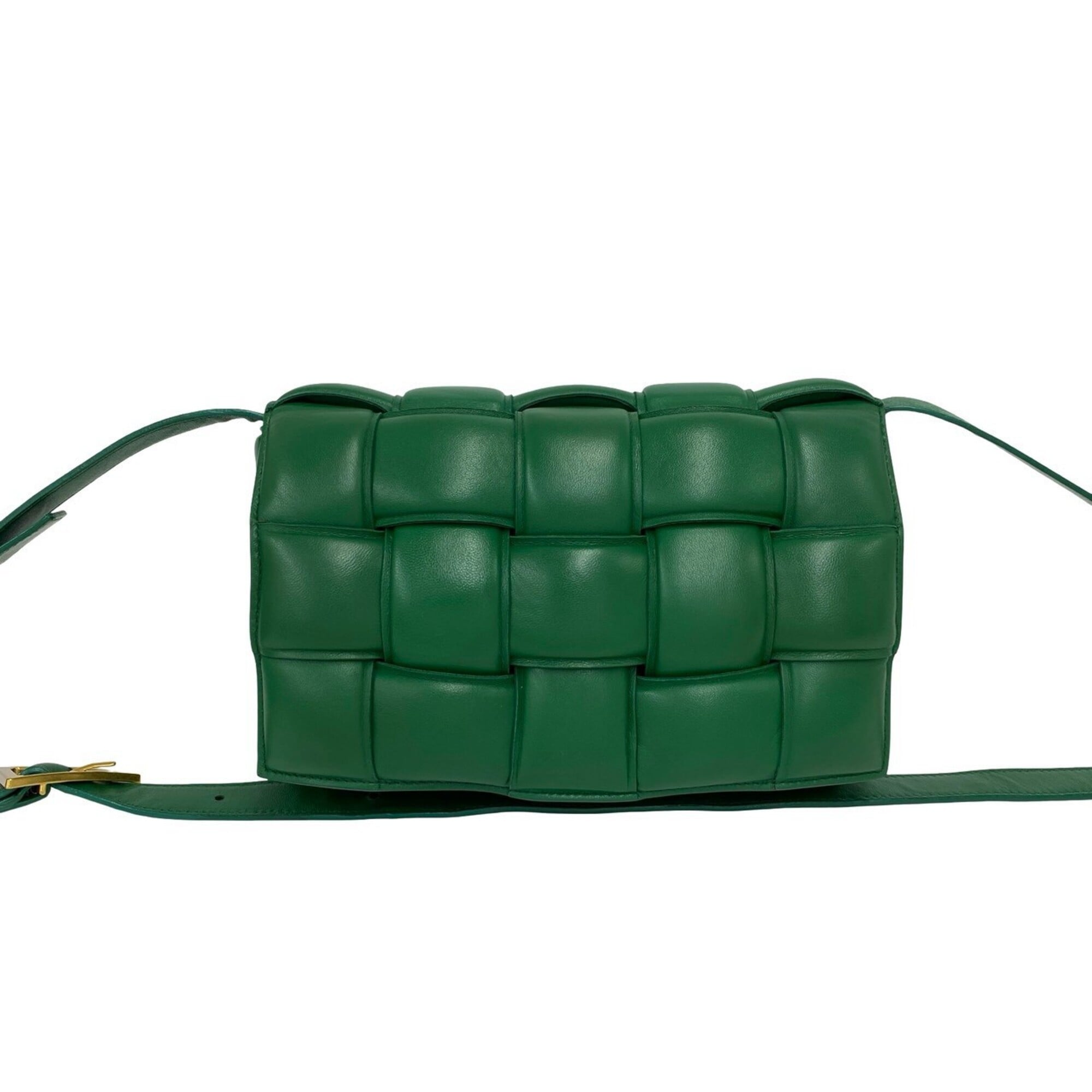 Bottega Veneta Green Leather Pochette Shoulder Bag (Pre-Owned)