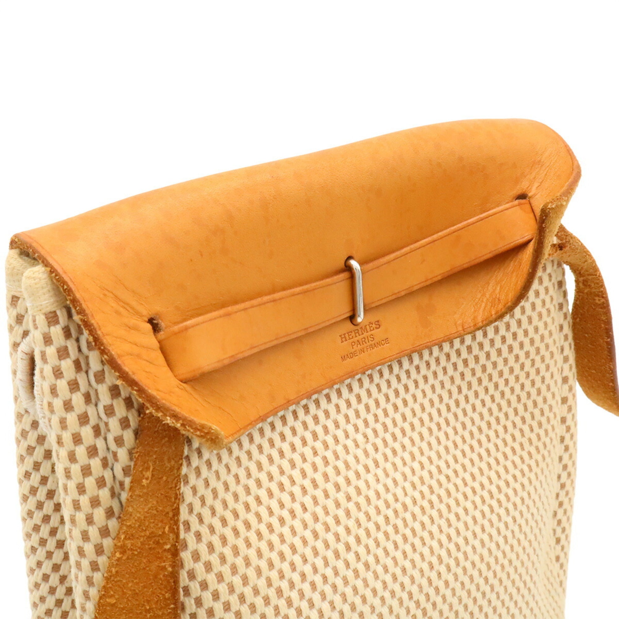 Hermes Black Natural Yellow Toile Officier Pochette Shoulder Bag (Pre-Owned)