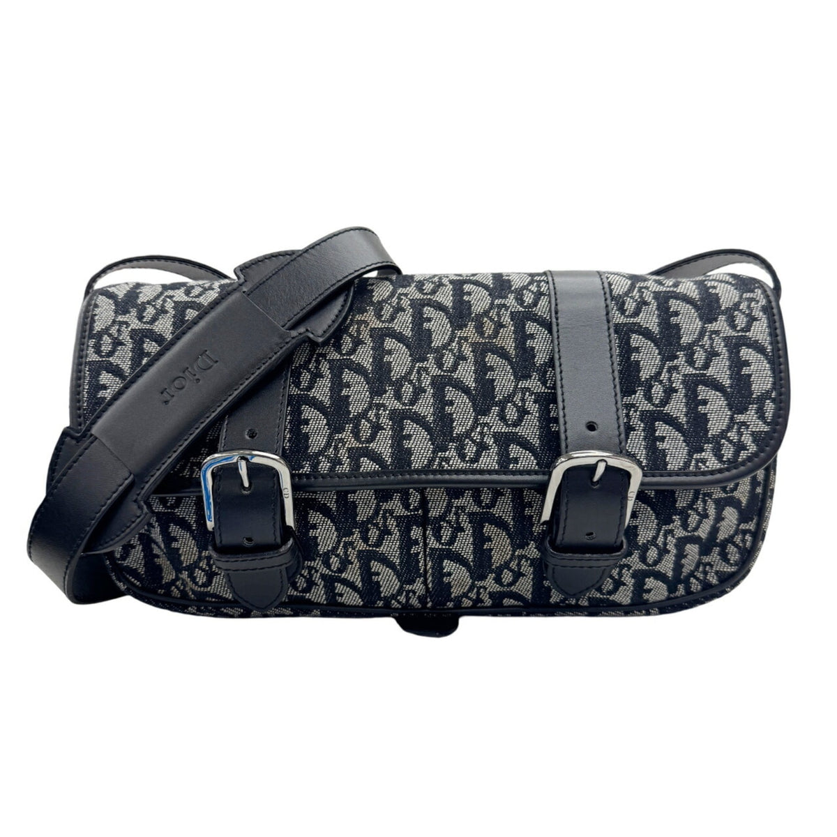 Christian Dior Trotter Black Canvas Shoulder Bag (Pre-Owned)