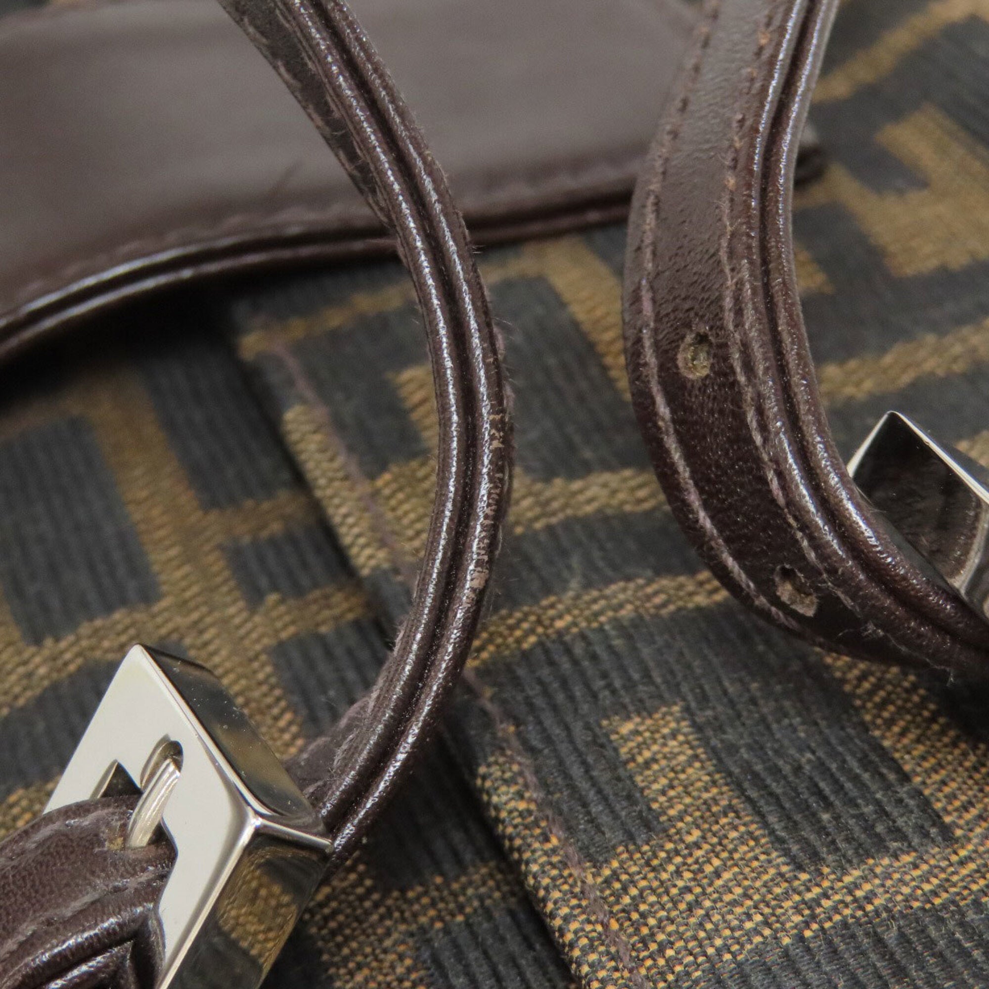 Fendi Zucca Brown Zucca Handbag (Pre-Owned)