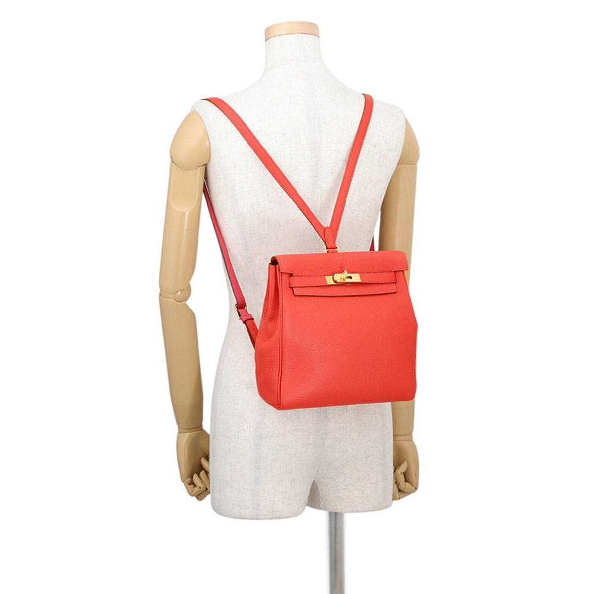 Hermes Red Color Togo Leather Backpack (Pre-Owned)