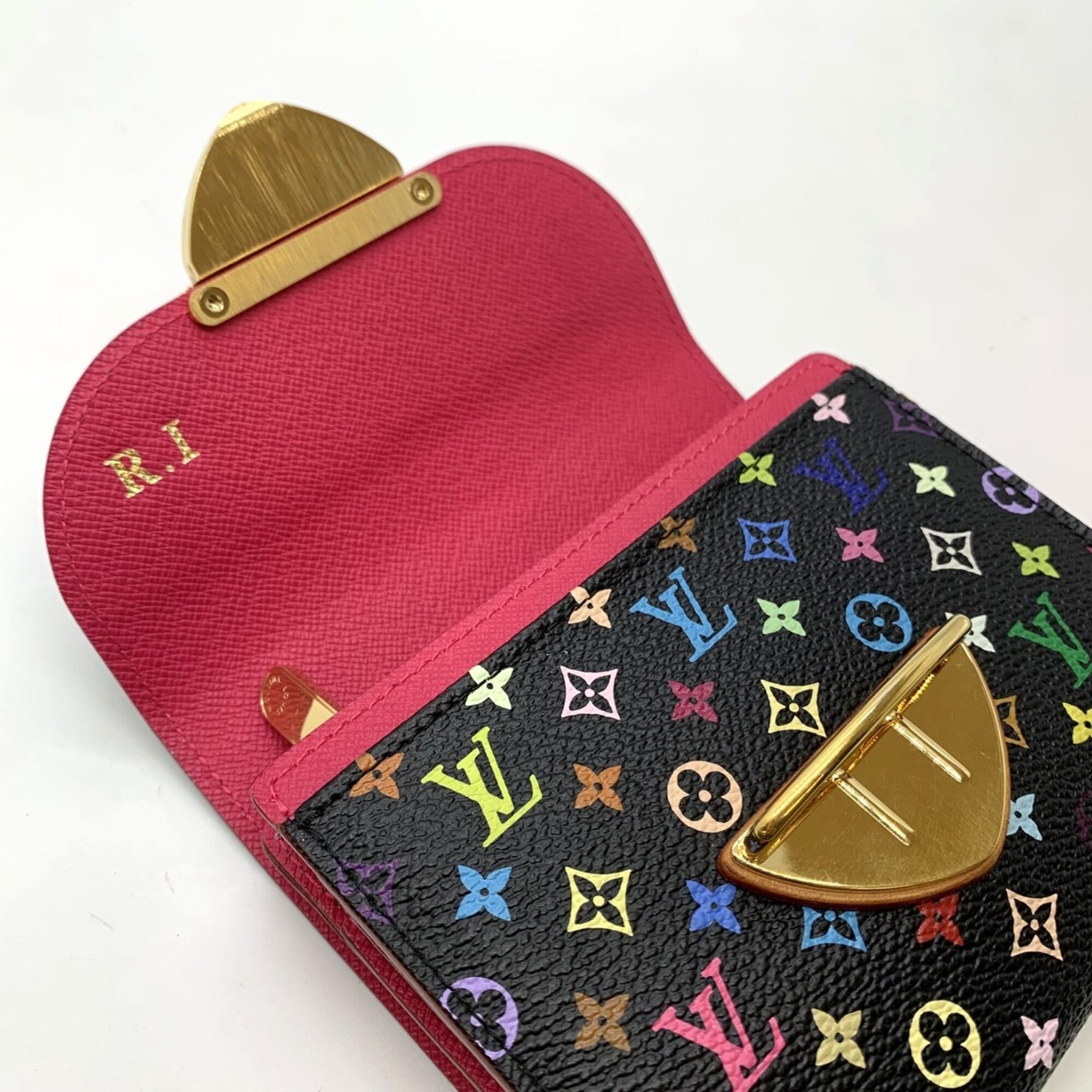 Louis Vuitton Black Monogram Multicolore Wallet (Tri-Fold) (Pre-Owned)