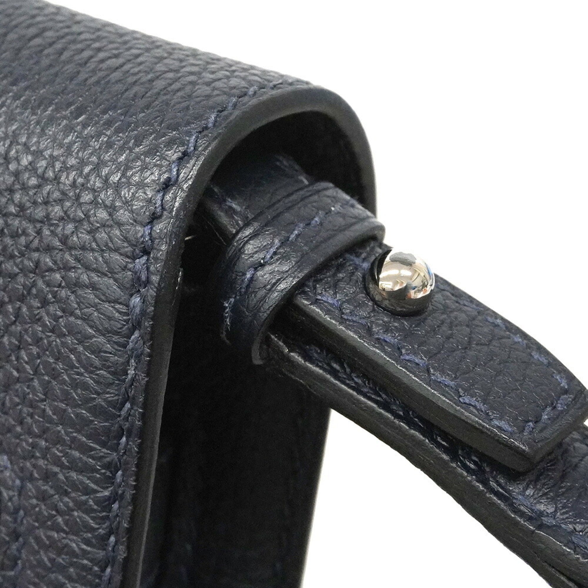 Hermes Blue Indigo Togo Leather Clutch Bag (Pre-Owned)