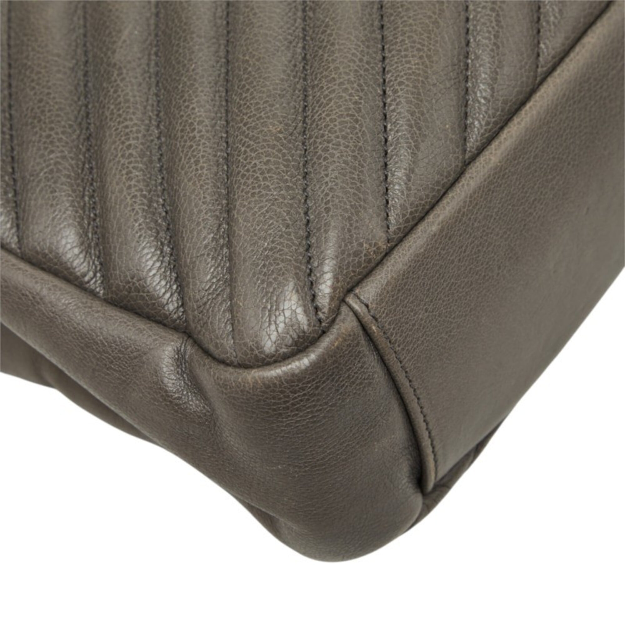 Saint Laurent Brown Gray Leather Handbag Shoulder Bag (Pre-Owned)