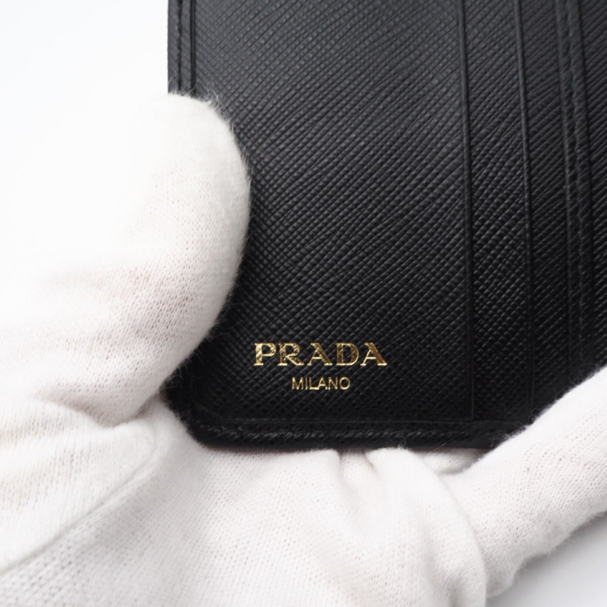 Prada Saffiano Black Nylon Saffiano Wallet (Bi-Fold) (Pre-Owned)
